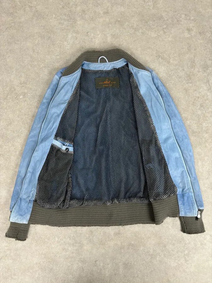Giorgio Brato Giorgio Brato Baby Blue Faded Leather Jacket Size US M / EU 48-50 / 2 - 7 Thumbnail