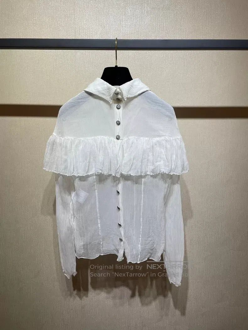 Chanel Chanel Handicraft workshop ruffled silk shirt Size XS / US 0-2 / IT 36-38 - 3 Thumbnail
