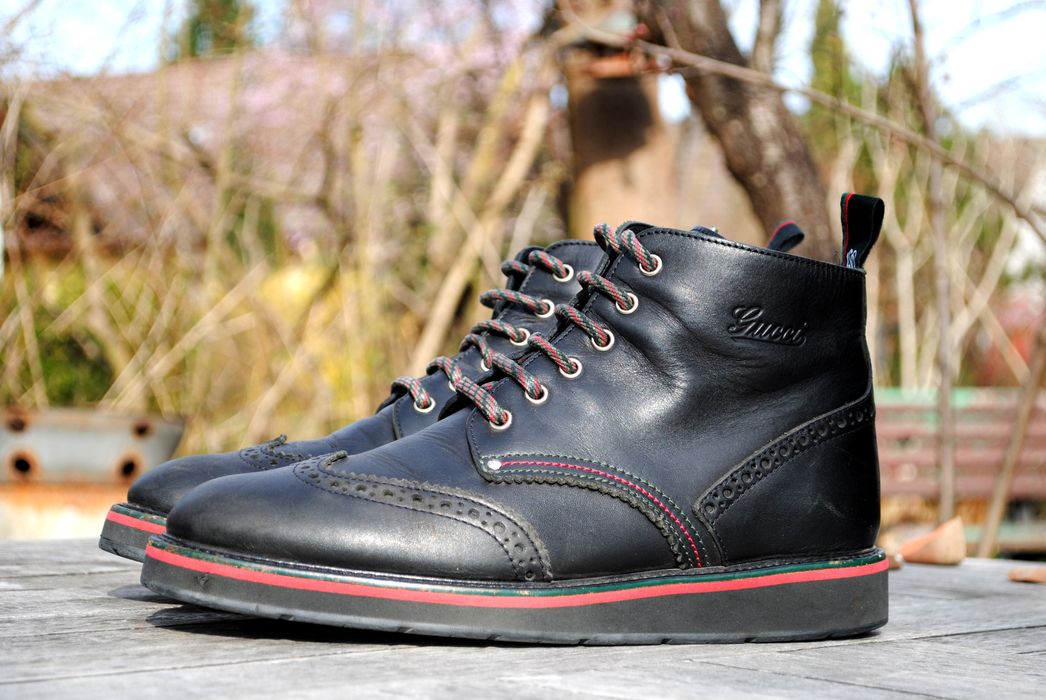 Gucci wingtip cheap boots