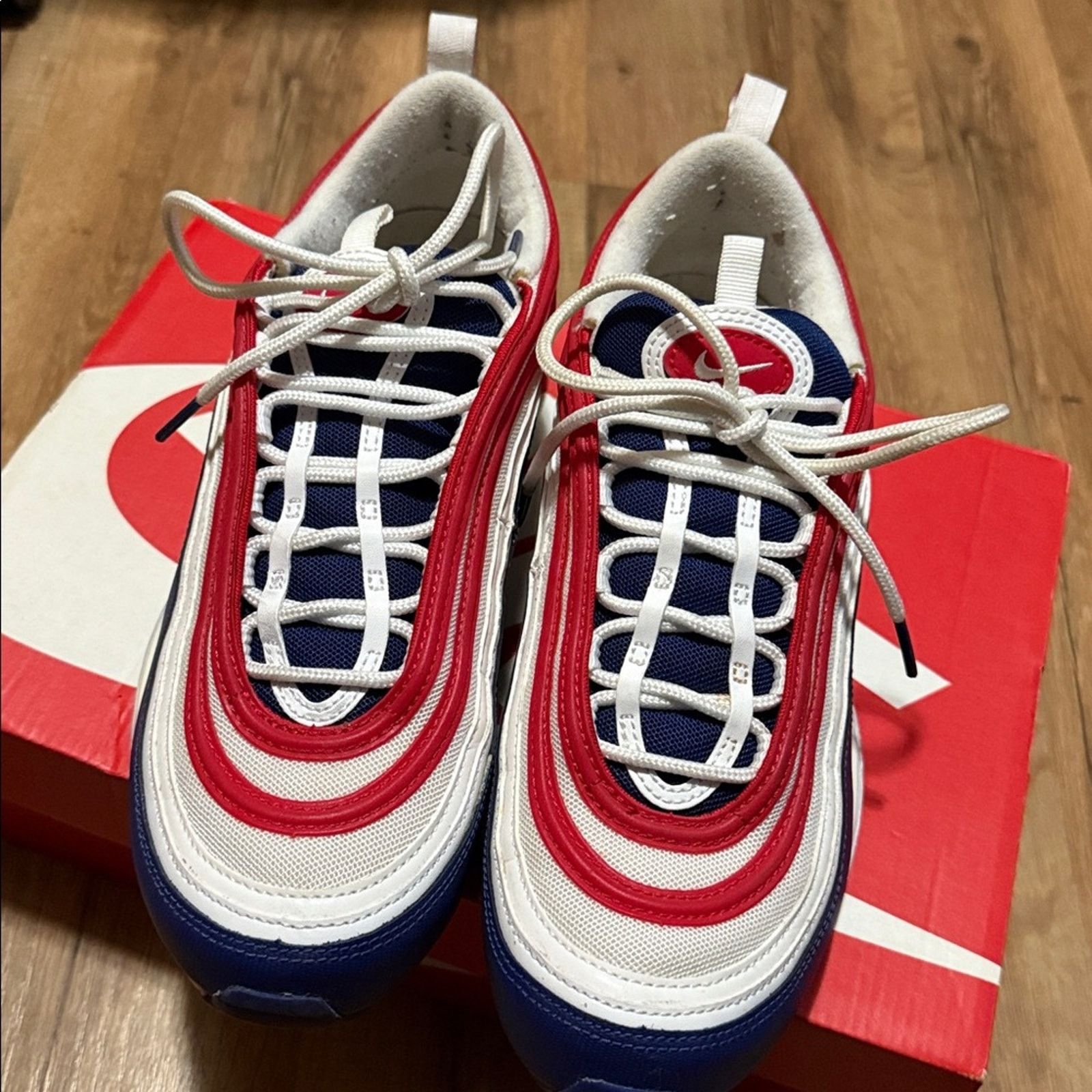 Nike Nike Air Max 97 USA White University Red Size US 9.5 / EU 42-43 - 6 Thumbnail