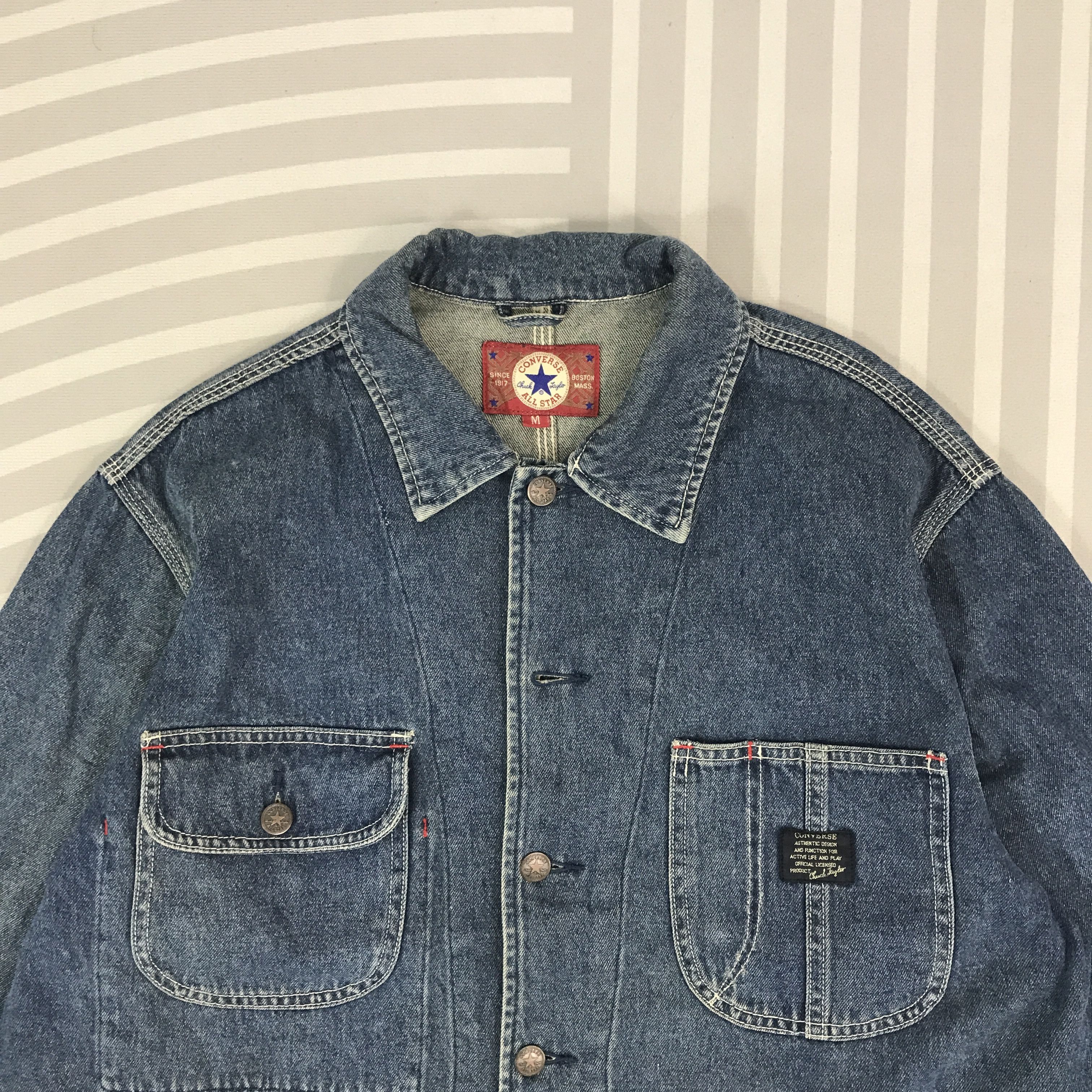 Converse × Vintage Vintage Converse Denim Chore Jacket Size US M / EU 48-50 / 2 - 2 Thumbnail