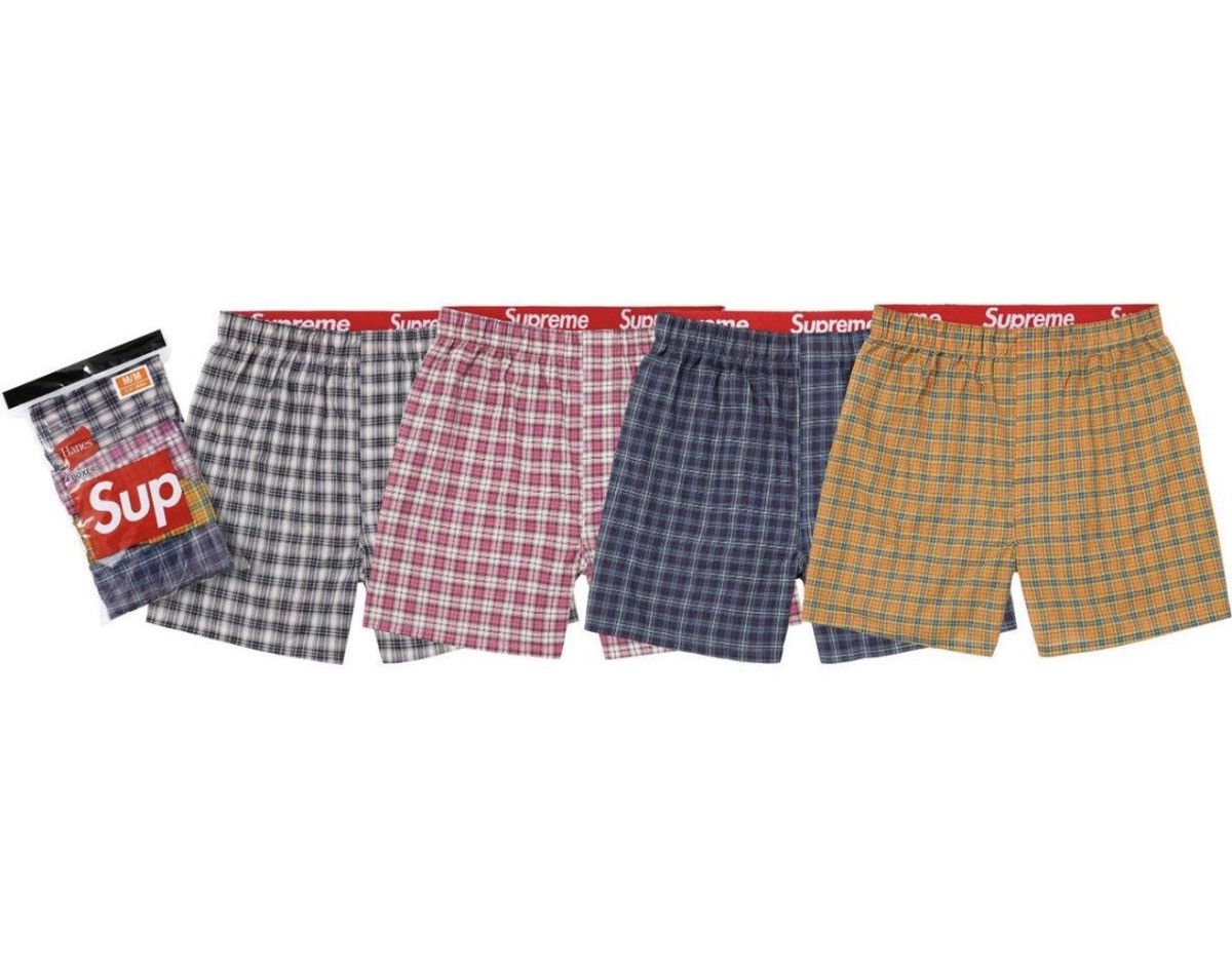Supreme Supreme Hanes Plaid Boxers 4-Pack (S) | Grailed