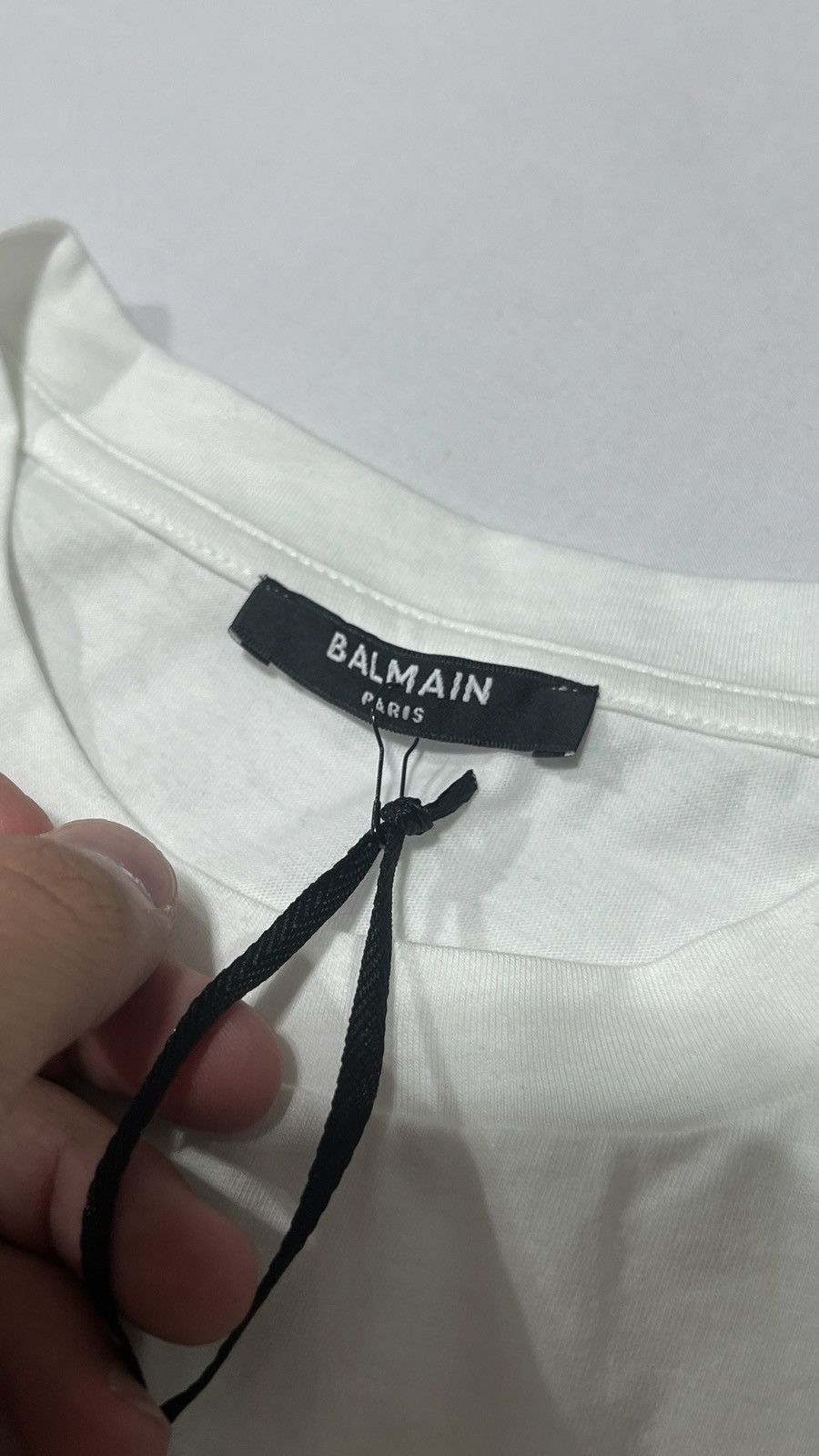 Balmain Balmain Paris White Crop Tee Size L / US 10 / IT 46 - 11 Thumbnail