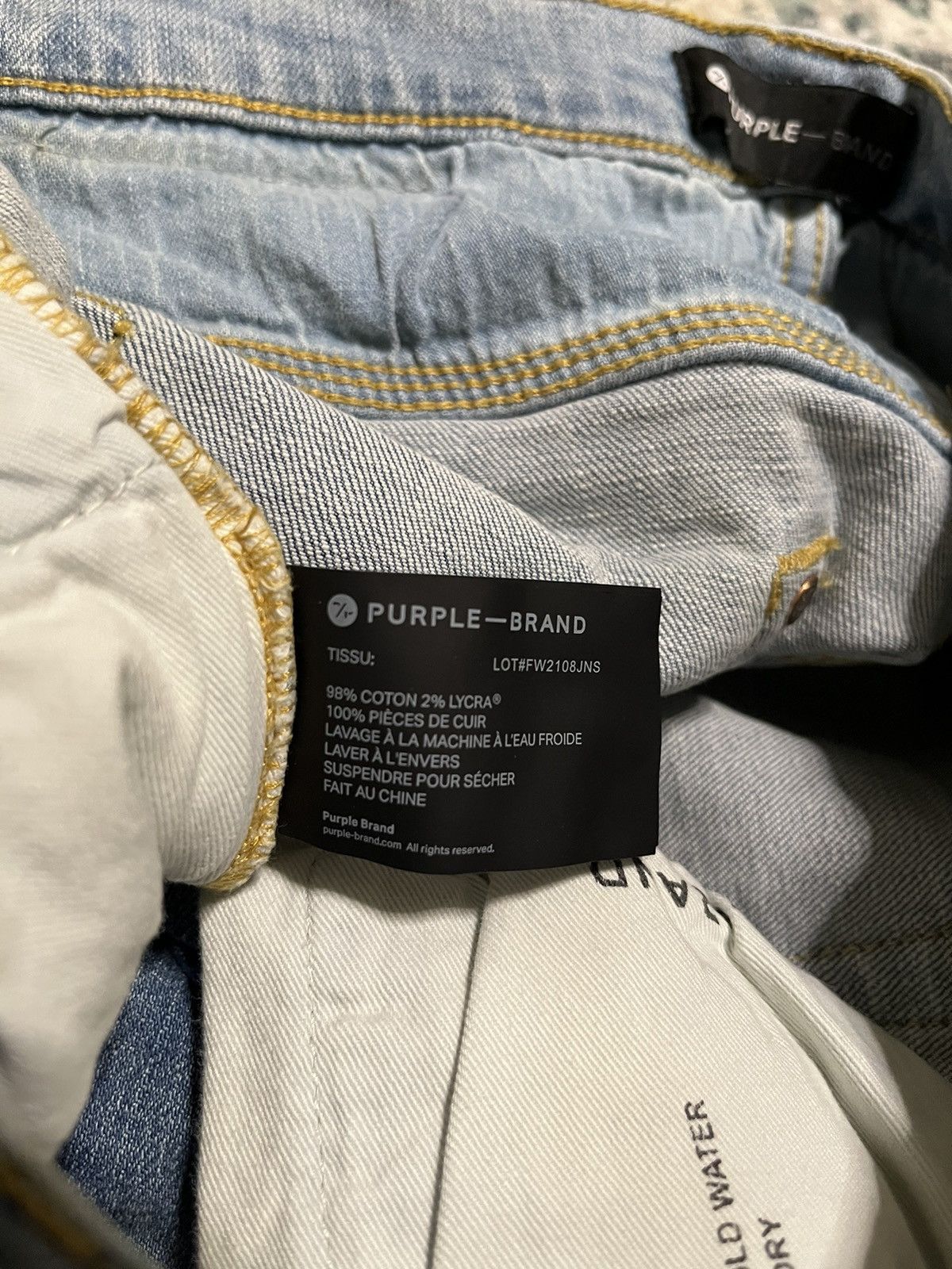 Purple Brand Purple Brand P002 Light Indigo Blowout Size US 31 - 5 Thumbnail