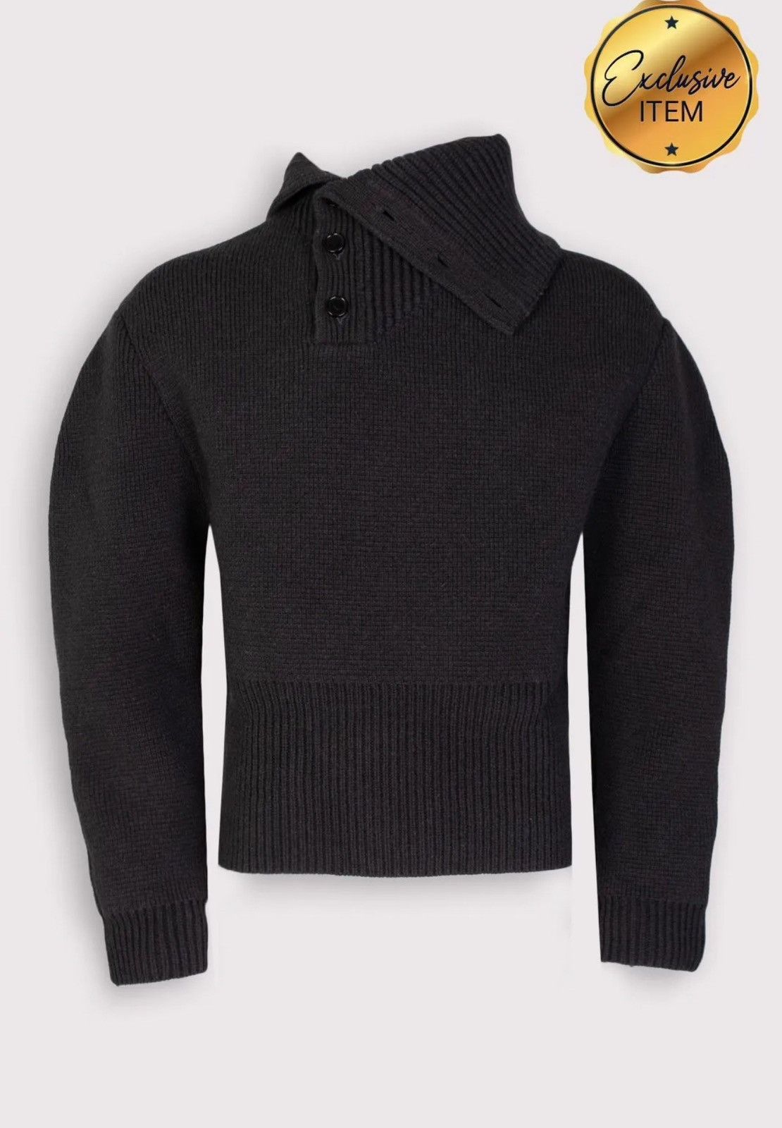 image of Bottega Veneta Salon Two Wool Assym Sweater Grey Size Small, Men's