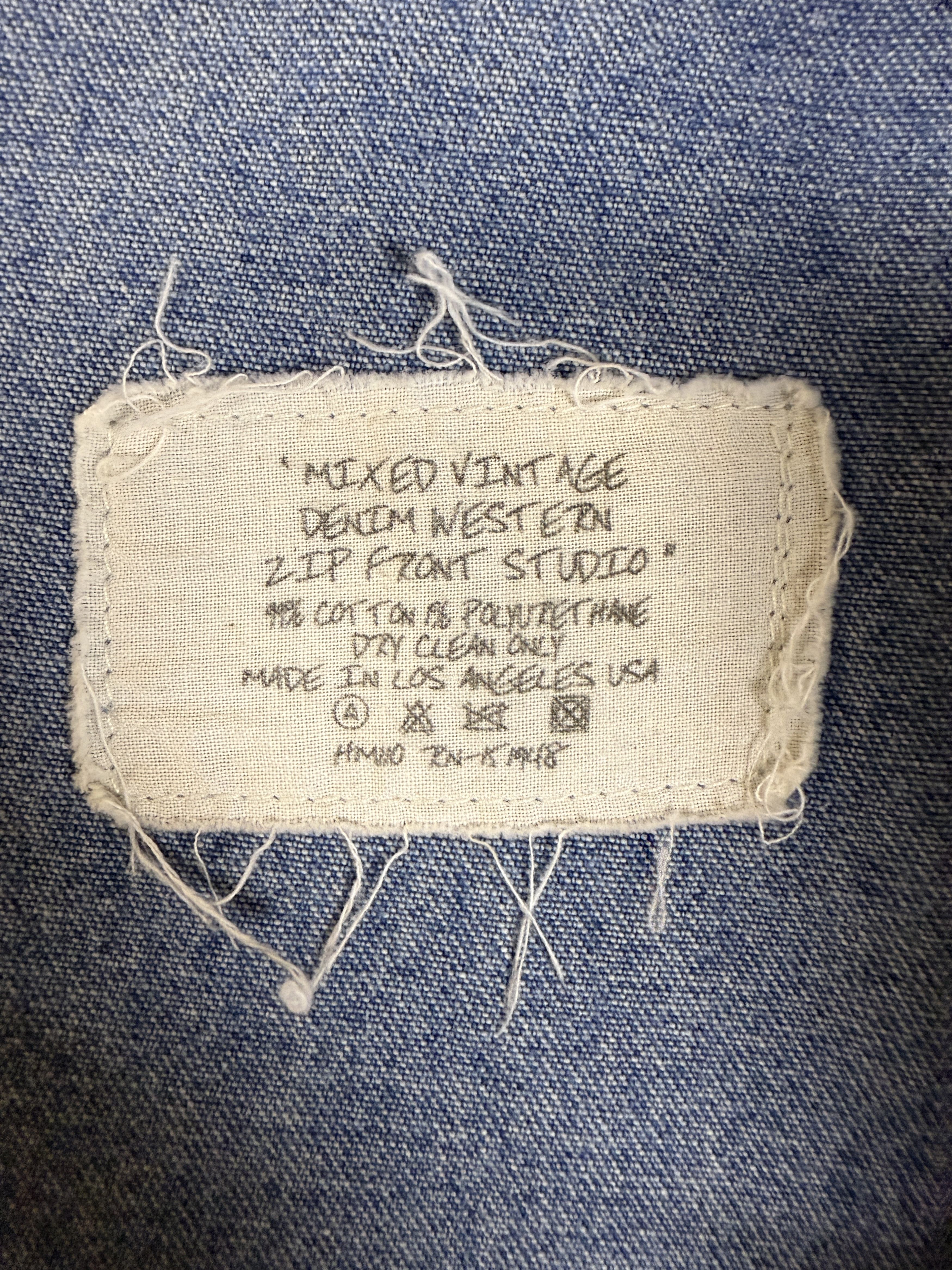 Greg Lauren $1495 Greg Lauren Mixed Vintage Denim Western Zip Studio Size US XL / EU 56 / 4 - 8 Thumbnail