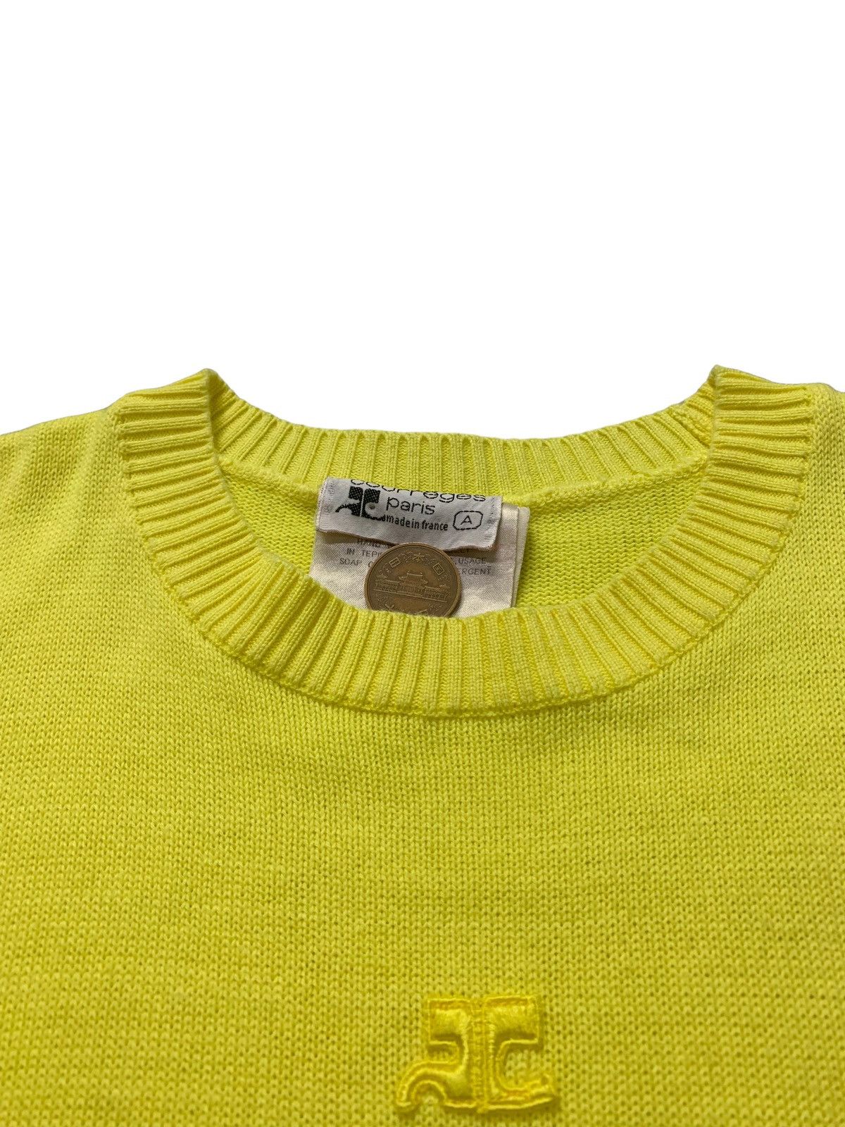 Courreges × Designer Vintage 70’s Courreges Ribbed Knit Short Sleeve Top Size S / US 4 / IT 40 - 7 Thumbnail