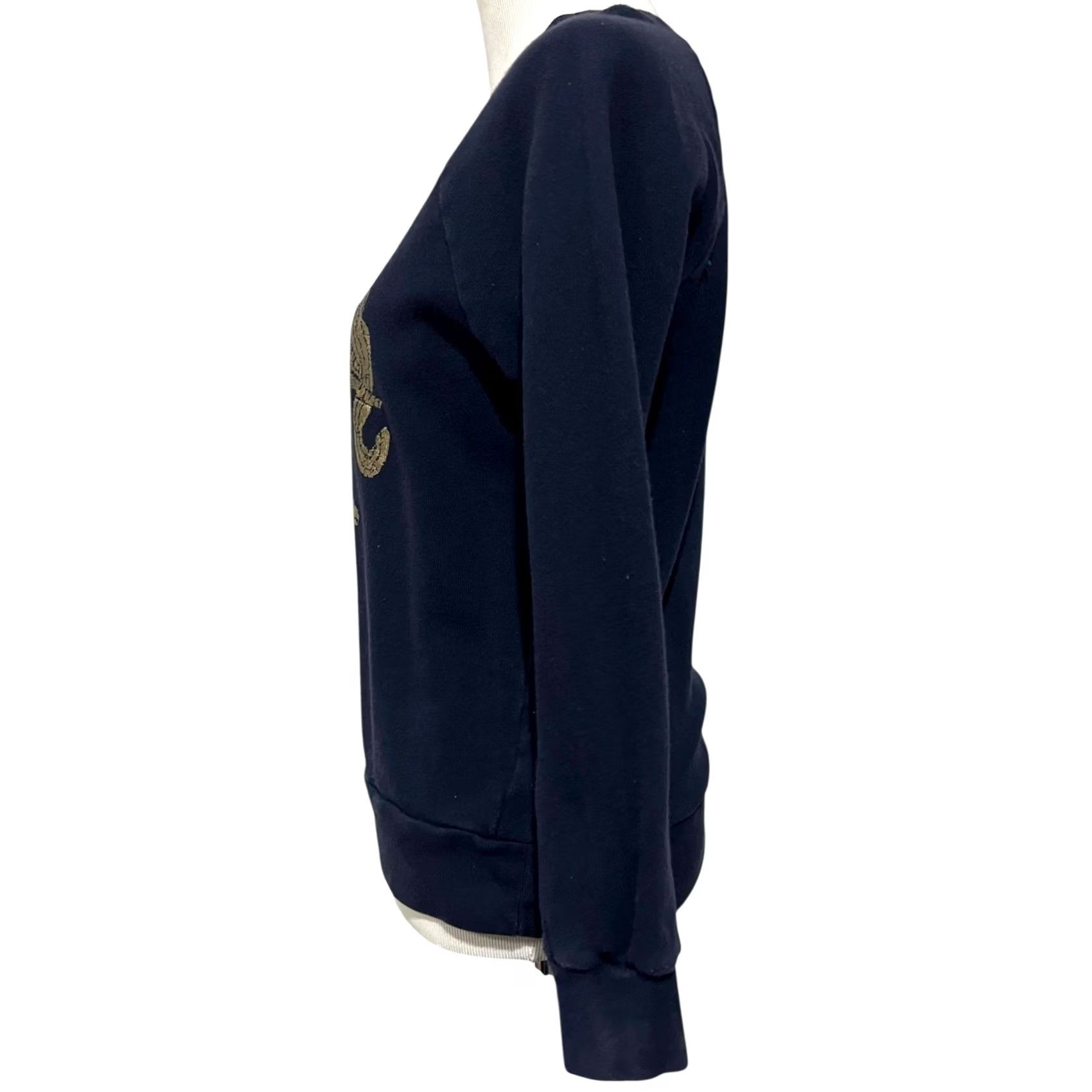 J.Crew J.Crew Navy Sweatshirt Gold Elephant Graphic Knit Top Womens Sz S Size S / US 4 / IT 40 - 3 Thumbnail