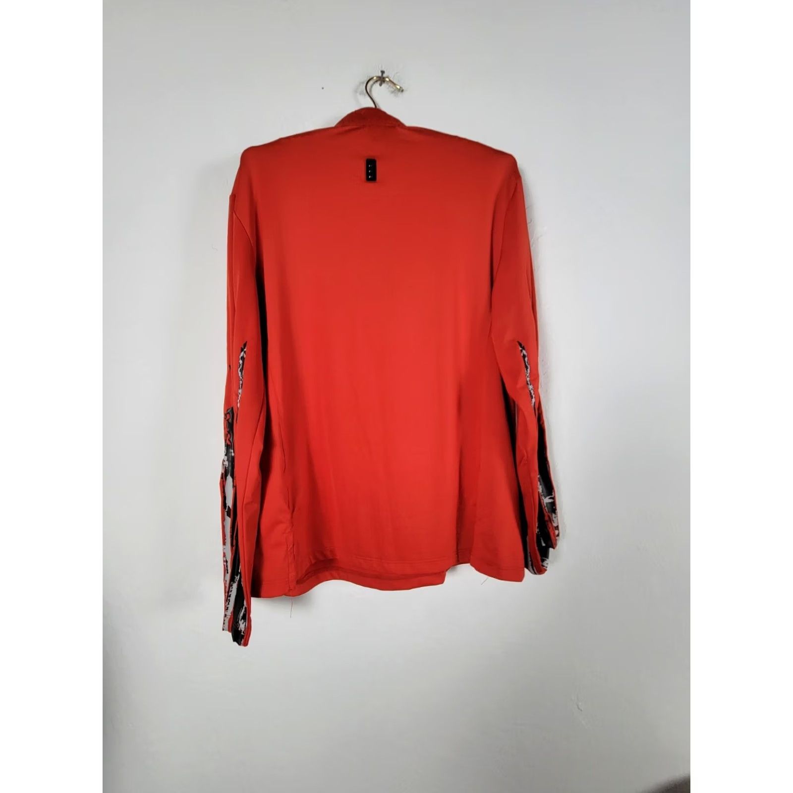Vintage Jamie Sadock Womens Golf Shirt Medium Red 1/4 Zip Preppy Performance Activewear Shirt Women Red Golf 1/4 Zip Pullover Mock Neck Long Sleeve Striped? Size M / US 6-8 / IT 42-44 - 2 Thumbnail