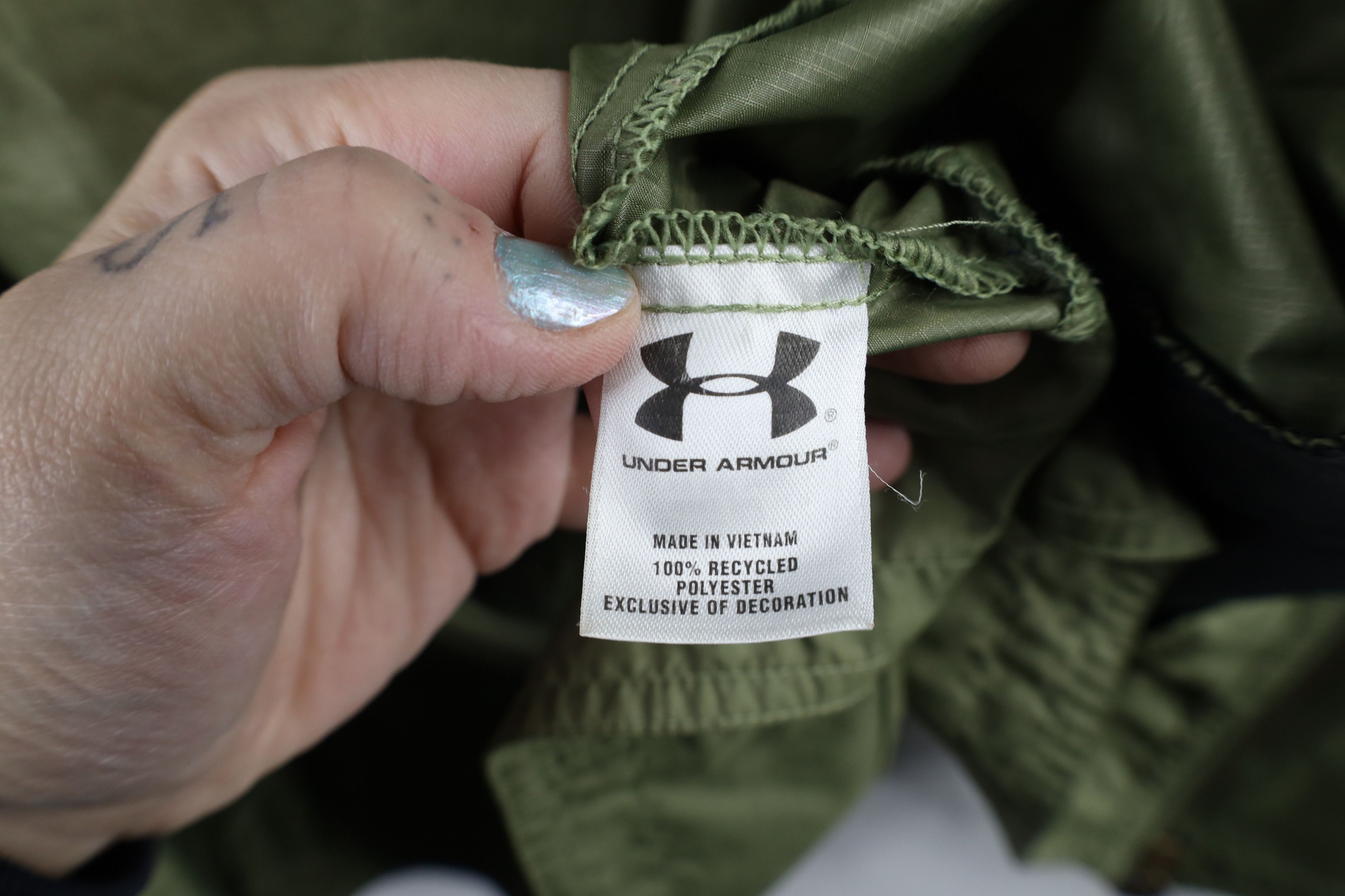Under Armour × Vintage Under Armour Ripstop Military Style Hooded Rain Jacket Size L / US 10 / IT 46 - 10 Thumbnail