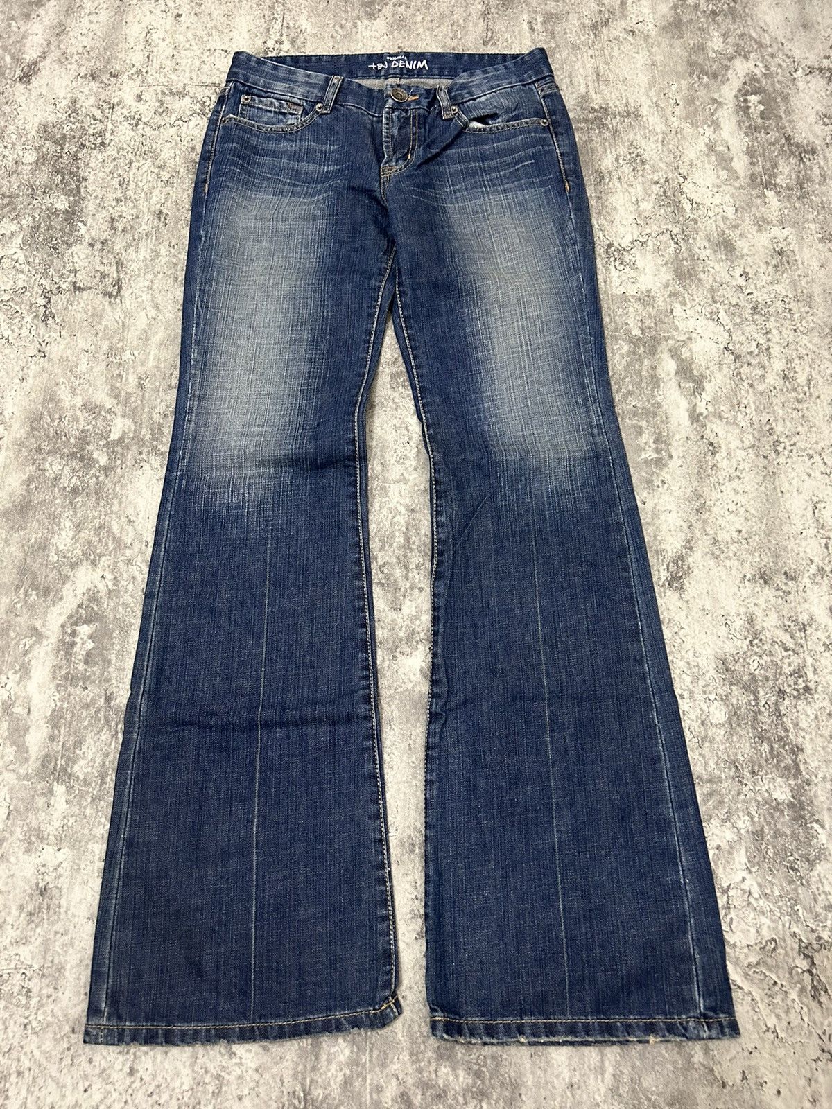 If Six Was Nine × Japanese Brand × Le Grande Bleu (L.G.B.) TBJ Denim Mud Wash Flare Pants Size US 29 - 2 Thumbnail