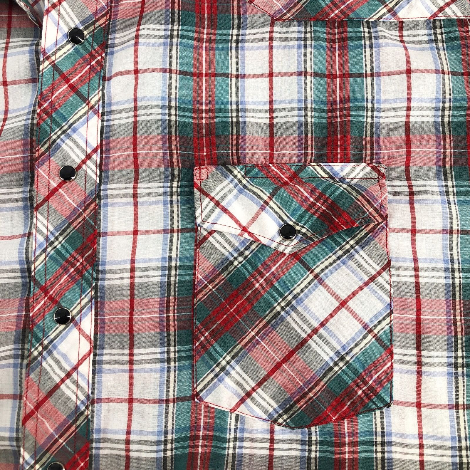 Vintage 90s snap western shirt short sleeve plaid 1990s vintage Size US XXL / EU 58 / 5 - 4 Thumbnail