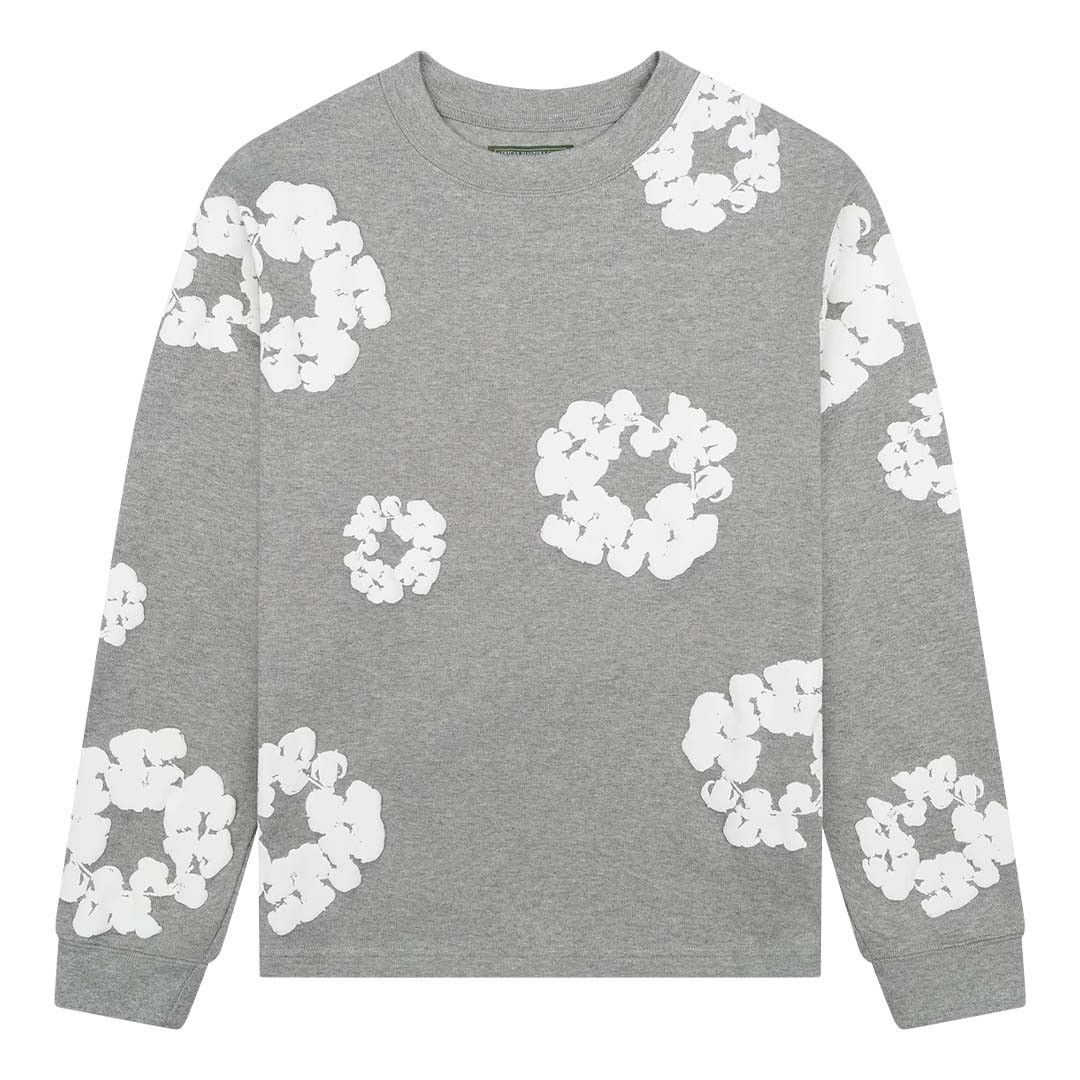 DENIM TEARS Cotton Wreath Grey Long Sleeve Tee Size US XXL / EU 58 / 5 - 1 Thumbnail