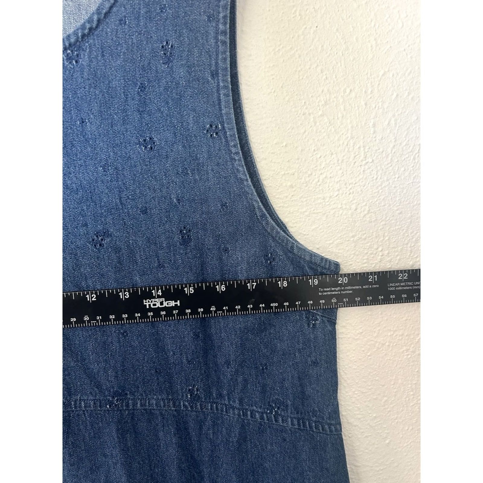 Denime Mountain Lake Casuals Denim Eyelet Embroidered Sleeveless Maxi Dress XL Blue Women Size XL / US 12-14 / IT 48-50 - 5 Thumbnail