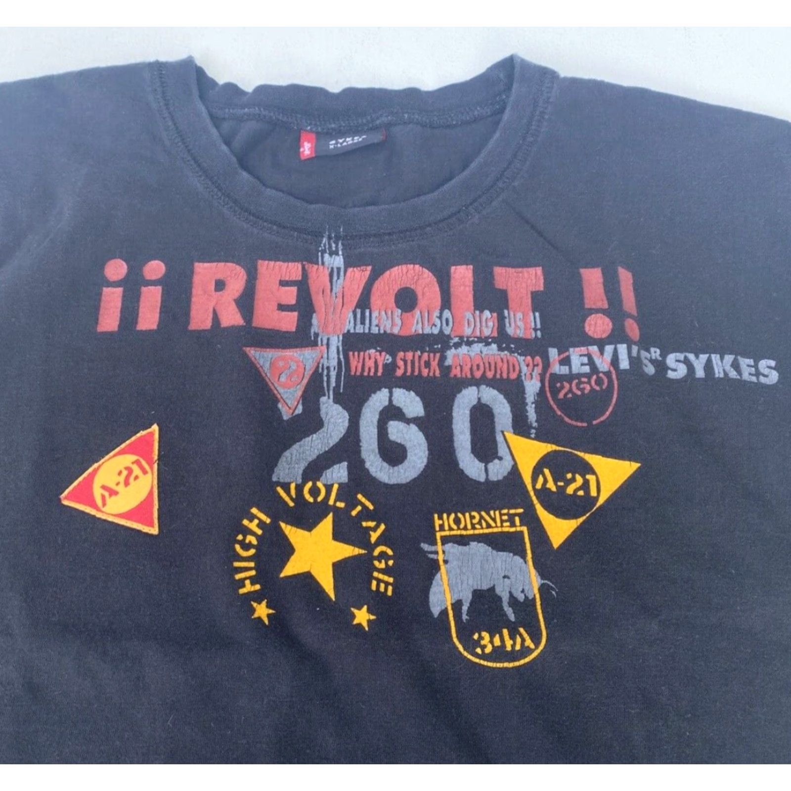 Levi's Levi's Sykes T-Shirt Men's Vintage 90s Double-Sided XL Black Crew Neck Short Sleeve Graphic** Size US XL / EU 56 / 4 - 3 Thumbnail