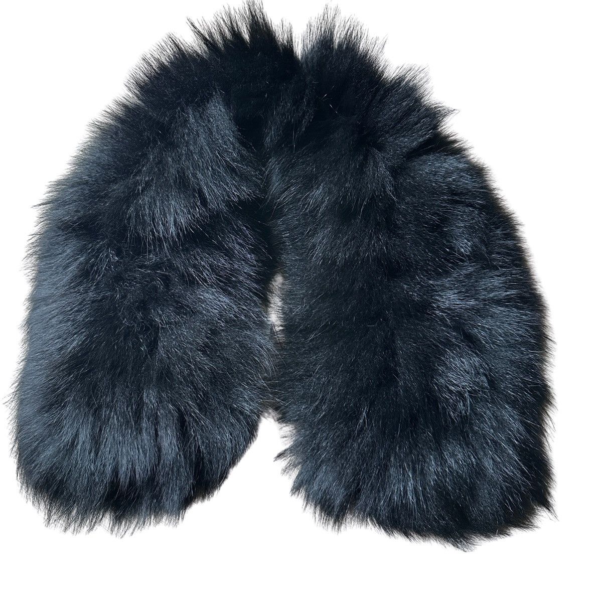 Other Black Fur Collar with Lining and Buttons Attach Trim Size ONE SIZE - 2 Thumbnail