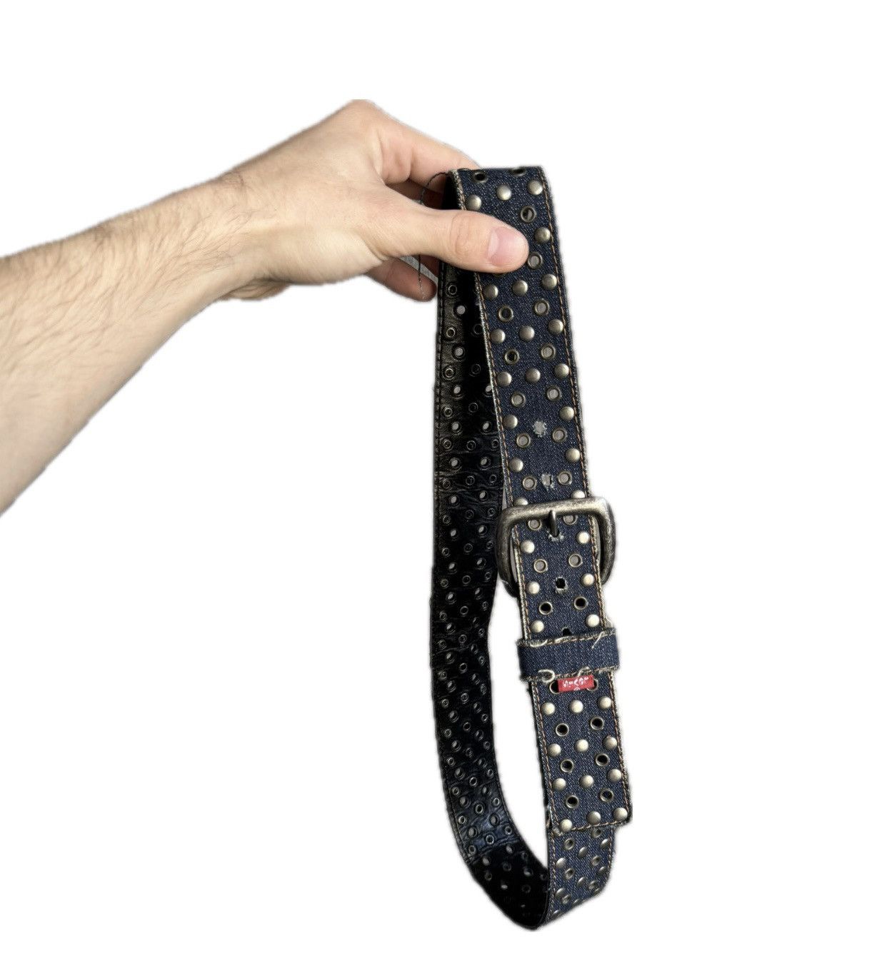 Japanese Brand Y2K Levi’s belt denim leather Japanese style metal logo Size ONE SIZE - 2 Thumbnail
