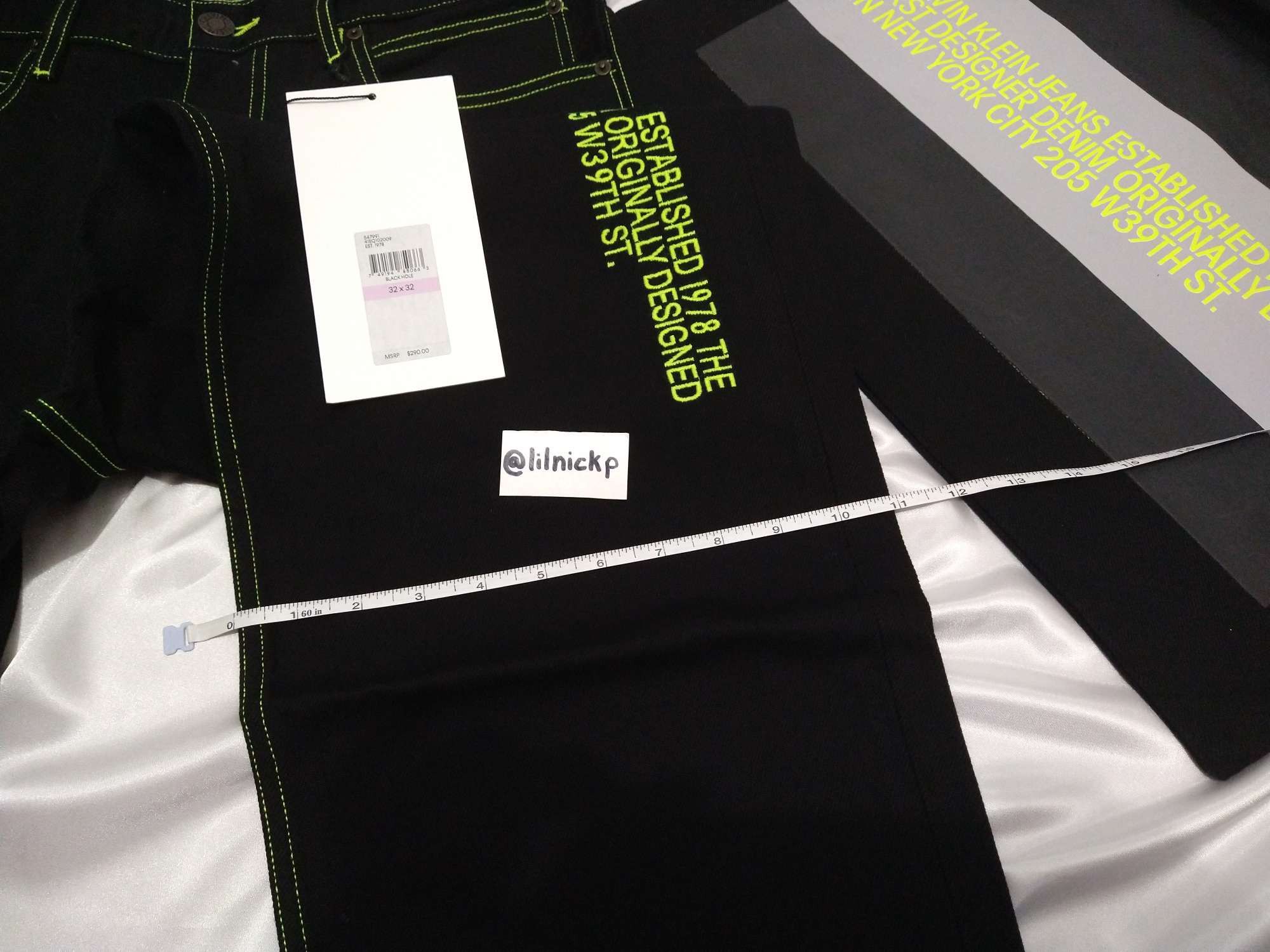 Calvin Klein 205W39NYC EST. 1978 Baggy Black Hole Jeans Size US 32 / EU 48 - 10 Thumbnail