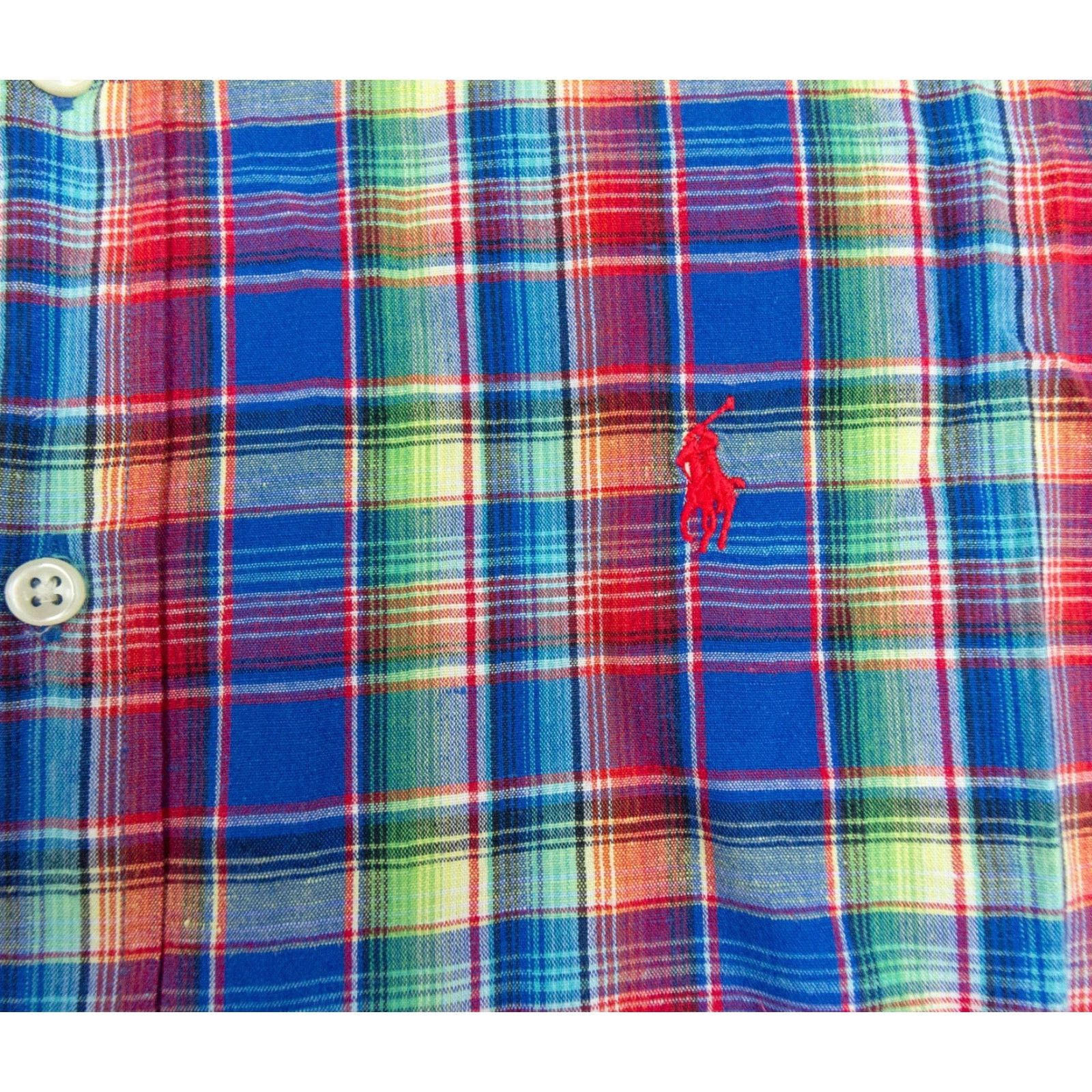 Ralph Lauren Ralph Lauren Shirt Mens Large Button-Up Linen Cotton Classic Fit Plaid Check Multicolor 4-Season Preppy Mens Size US L / EU 52-54 / 3 - 3 Thumbnail