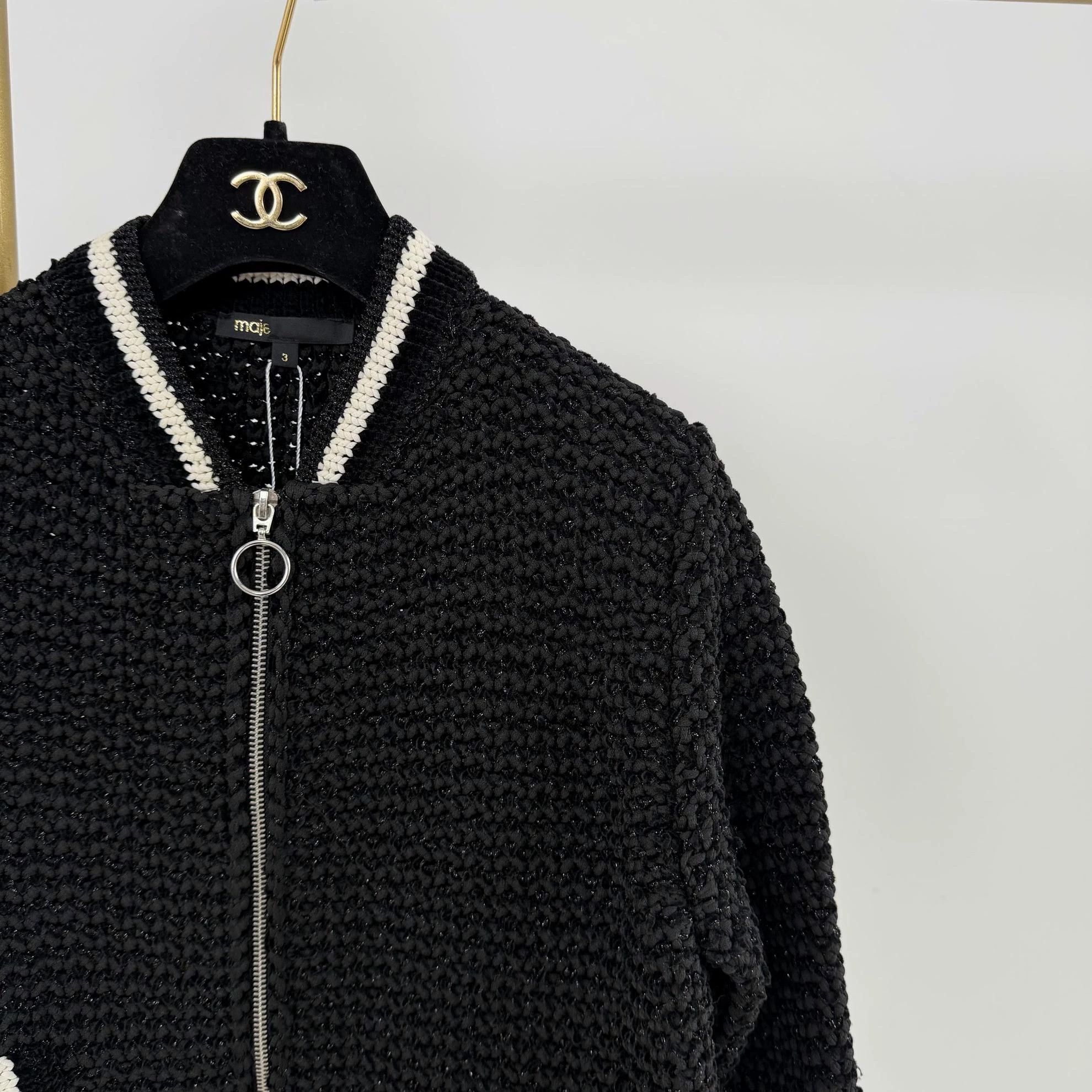 Maje Maje Women's Black Knit Jacket 3 Size L / US 10 / IT 46 - 3 Thumbnail