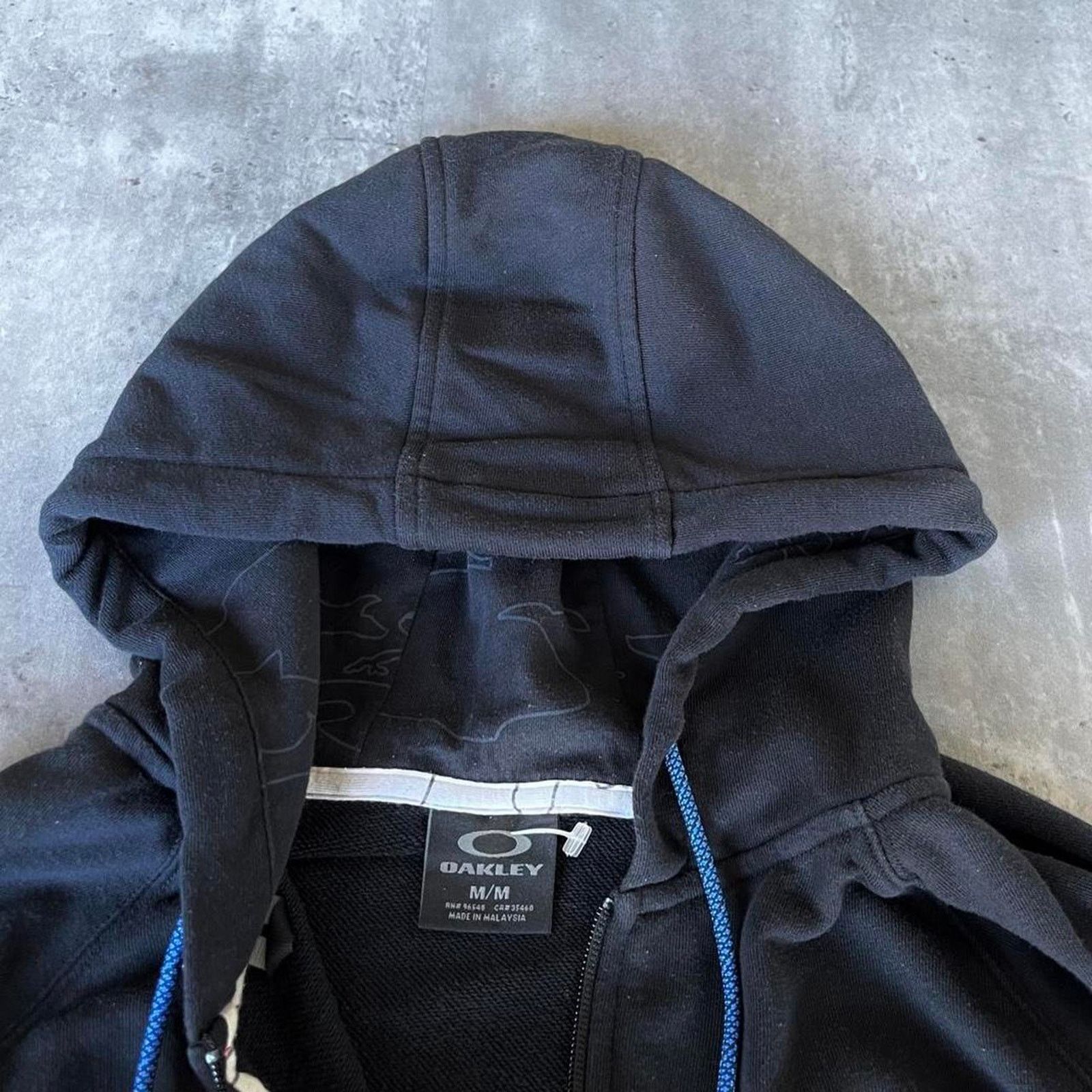Oakley × Vintage Crazy Y2K Oakley Tonal Black Baggy Zip Up Grunge Hoodie Size US M / EU 48-50 / 2 - 2 Thumbnail
