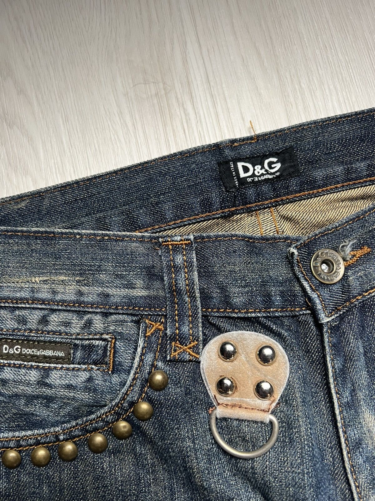 Dolce & Gabbana Dolce Gabbana Runway Fall 2005 ‘Forever’ Studded Denim Size US 28 / EU 44 - 7 Thumbnail