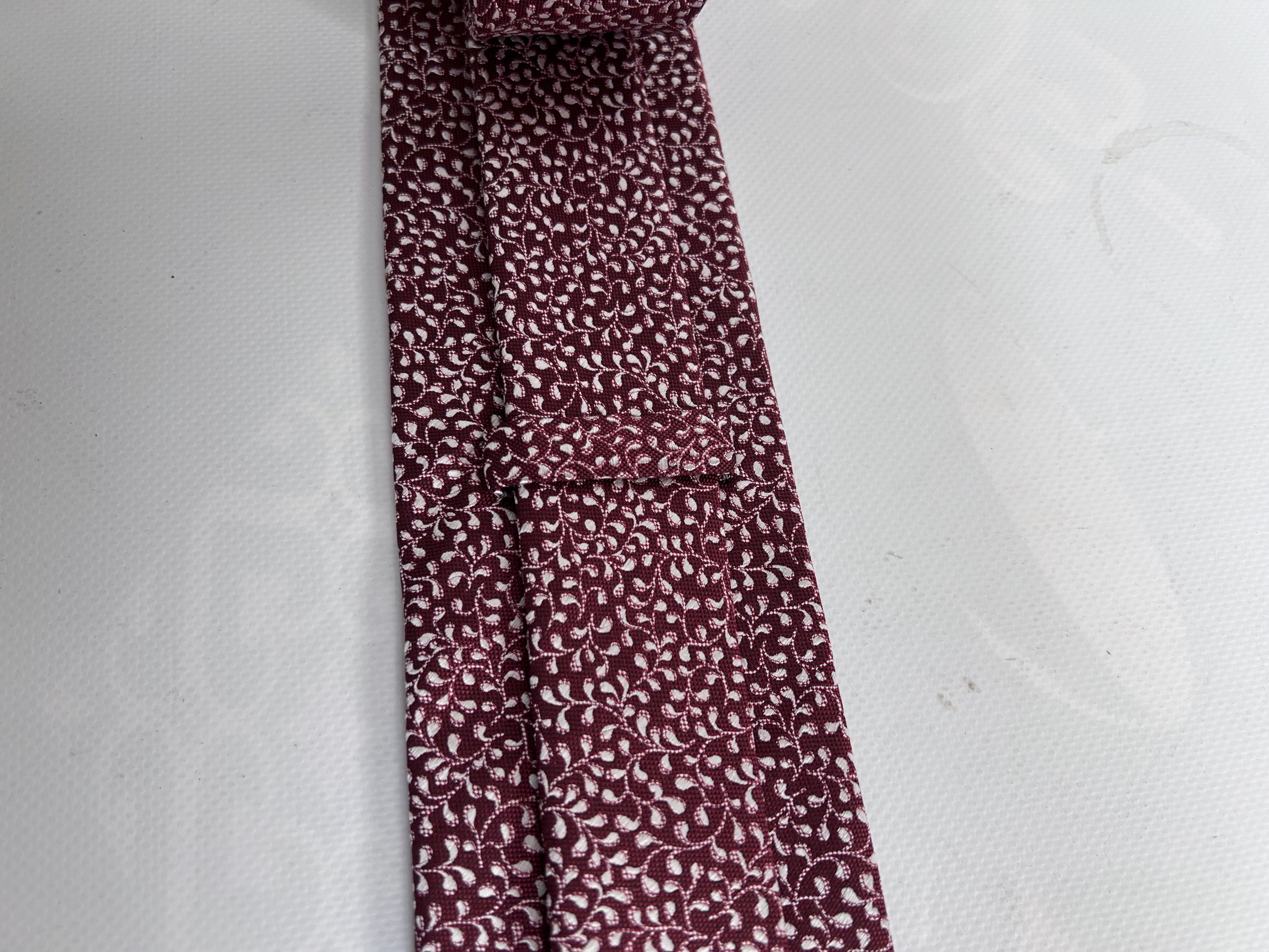 Ermenegildo Zegna ERMENEGILDO ZEGNA SILK NECK TIE ITALY LUXURY FLORAL RED Size ONE SIZE - 5 Thumbnail