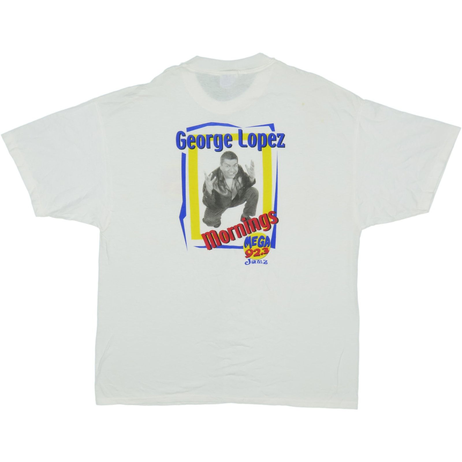 Hanes Vintage Mega 92.3 Jamz George Lopez Radio Promo Y2K T Shirt Size US XL / EU 56 / 4 - 1 Thumbnail