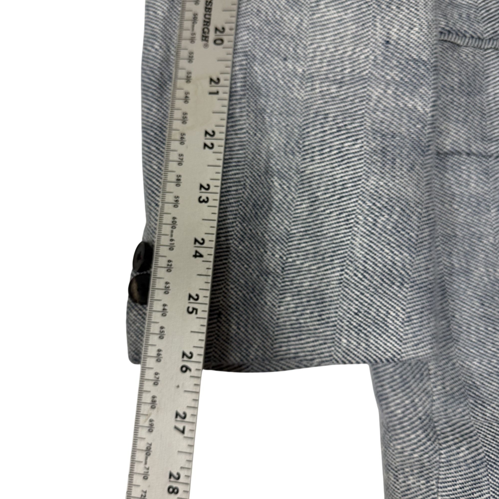 Other Studio Suits STEEL BLUE Sport Coat HERRINGBONE Silk Jacket Size 44L - 8 Thumbnail