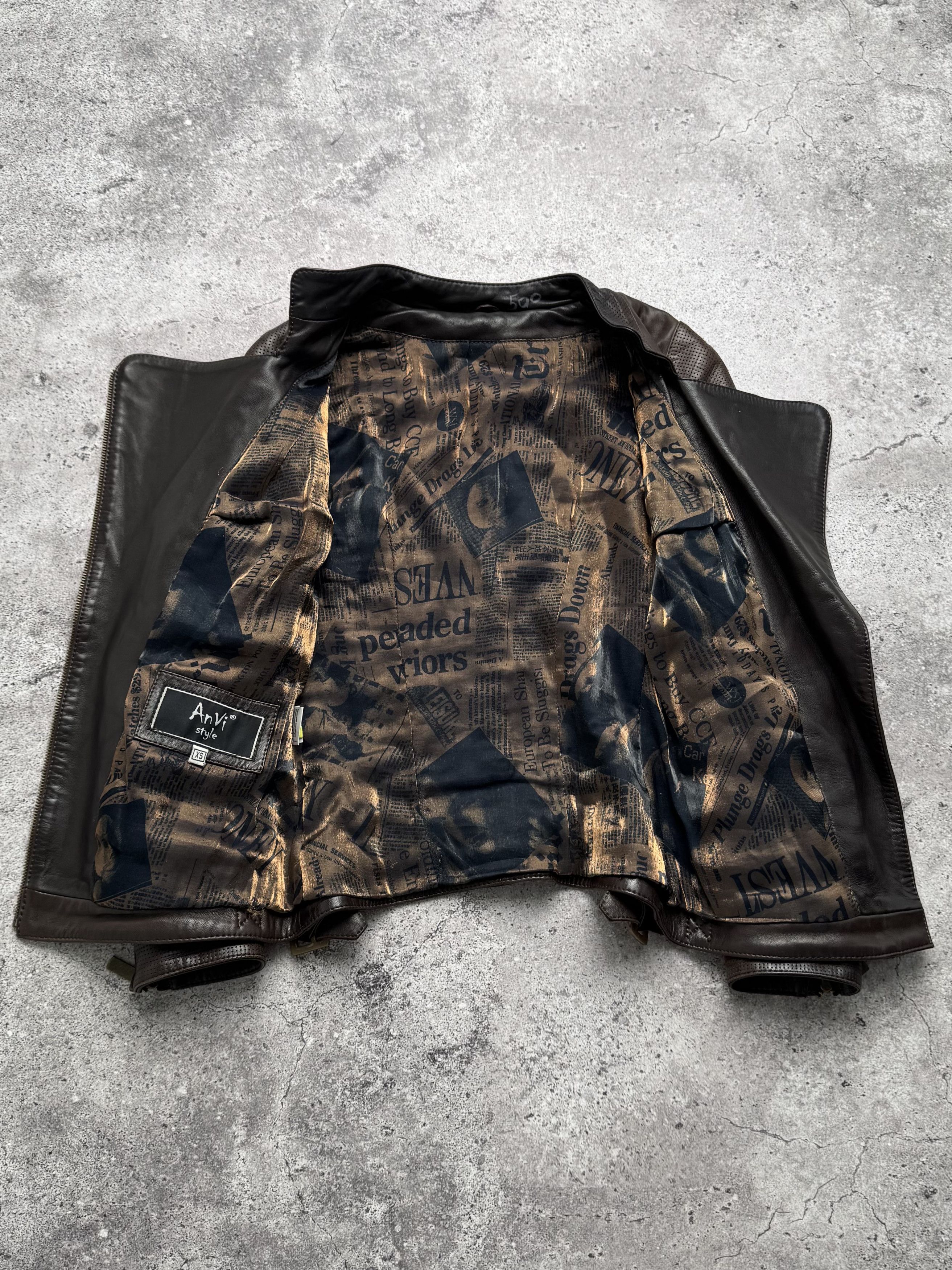 Vintage Vintage Leather Jacked With Zippers C5(V408)(E8) Size XS / US 0-2 / IT 36-38 - 5 Thumbnail