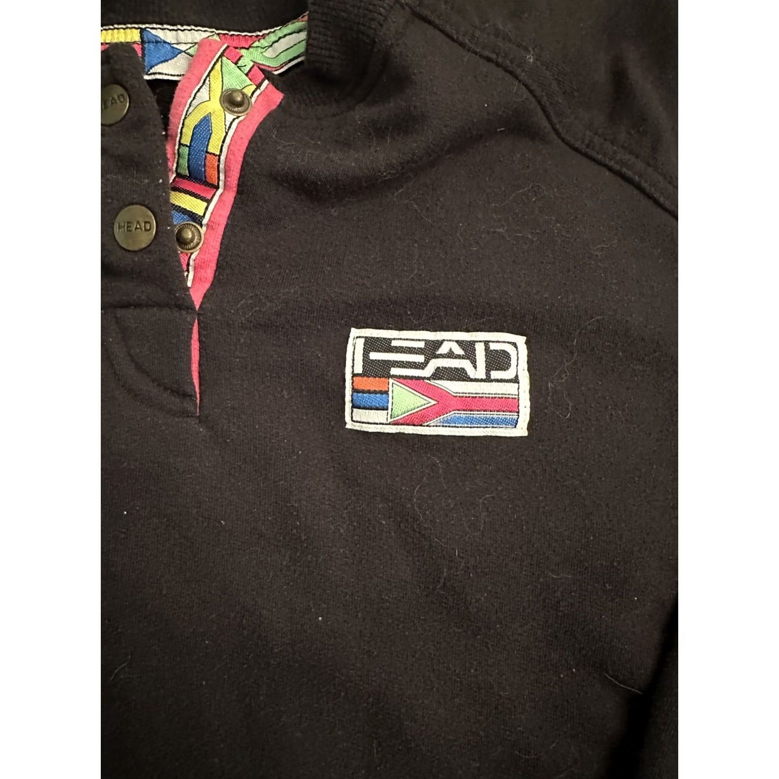 Vintage VINTAGE Head Sportswear Sweater Black Geometric Golf Ski 90s W/ Pockets Small Mens Pullover Wool Knit Size US S / EU 44-46 / 1 - 2 Thumbnail