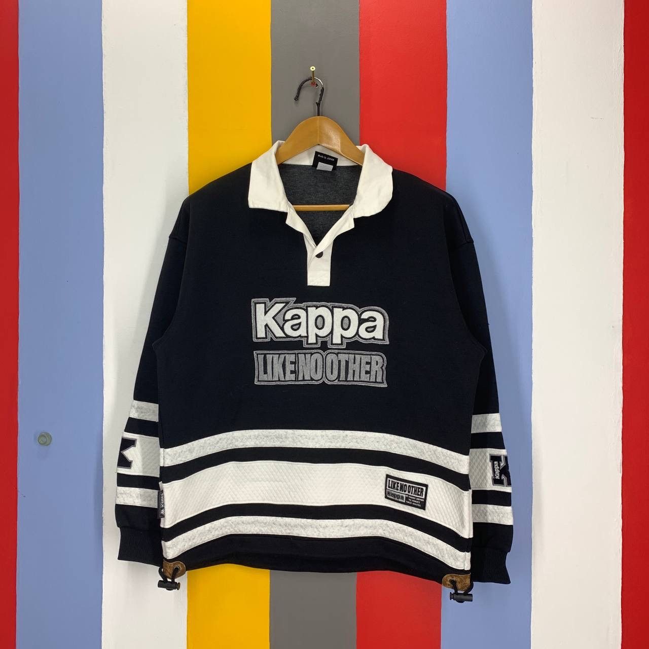 Kappa 90s Vintage KAPPA Polo Sweatshirt / Polo Rugby #2418-13 Size US L / EU 52-54 / 3 - 1 Thumbnail