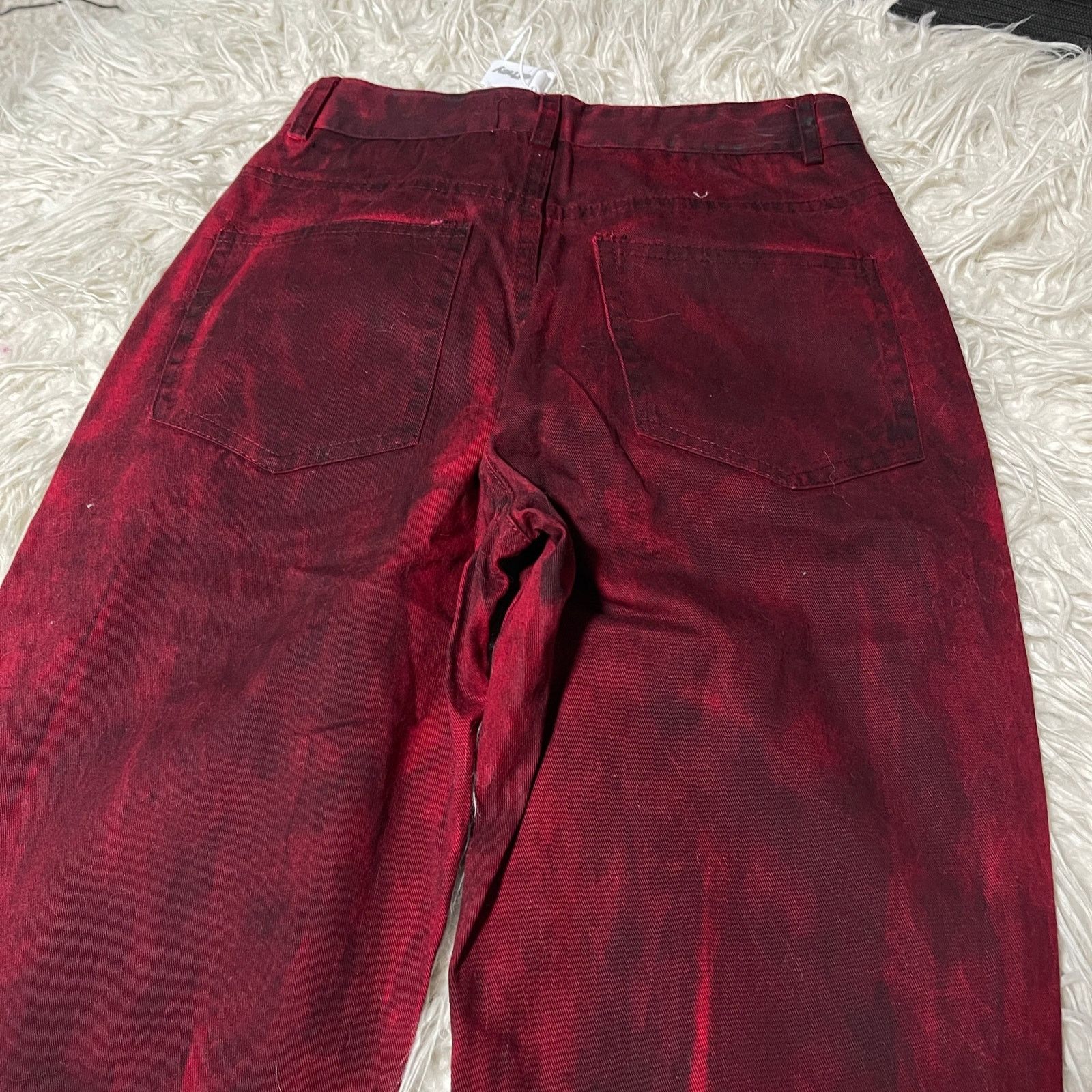 If Six Was Nine Vintage Faded Wash Baggy Red Boocut Denim Jeans Pant size 25 Size 25" / US 0 / IT 36 - 7 Thumbnail