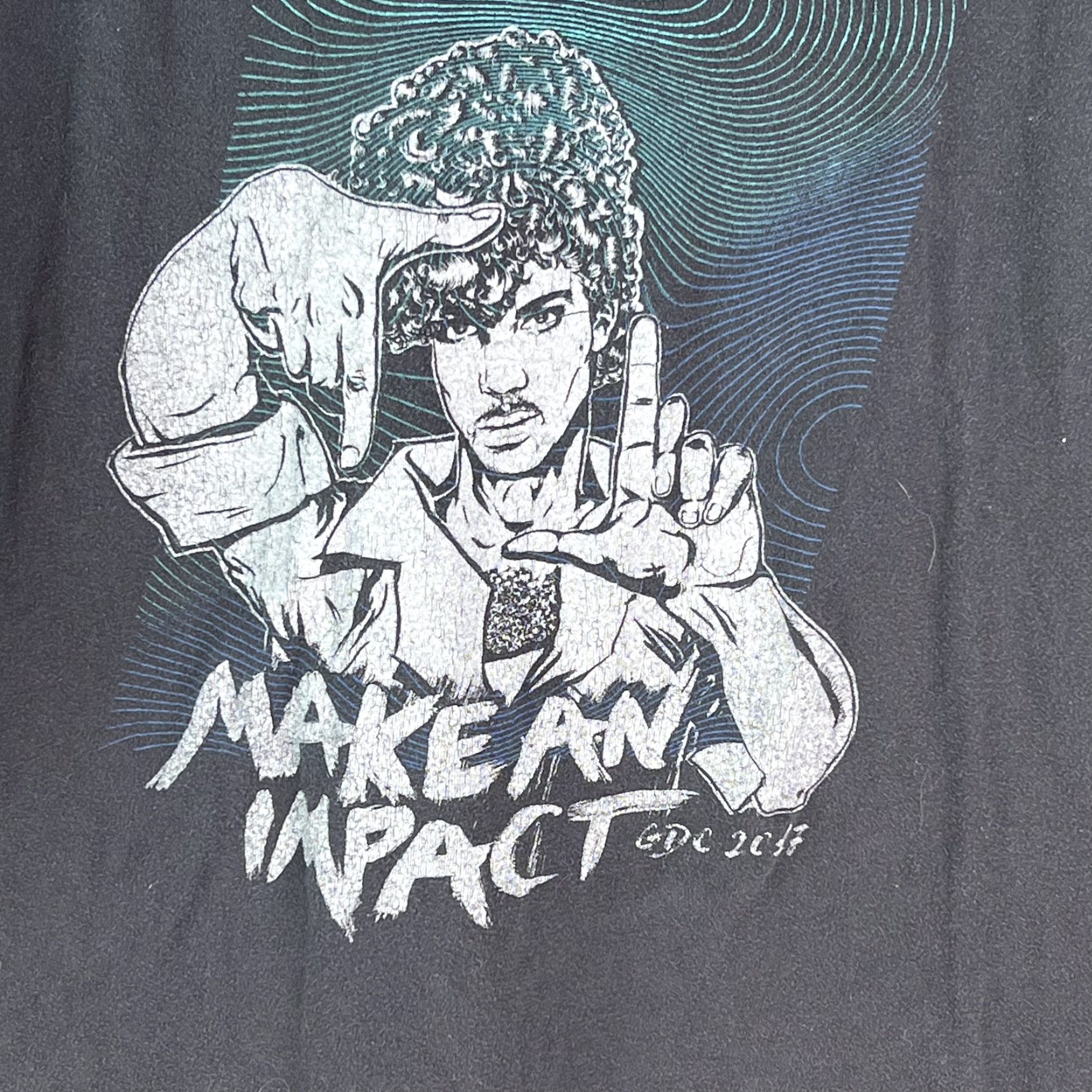 Vintage Make An Impact Bella + Canvas Womens Short Sleeves Black Graphic T Shirt Size L Size L / US 10 / IT 46 - 2 Thumbnail