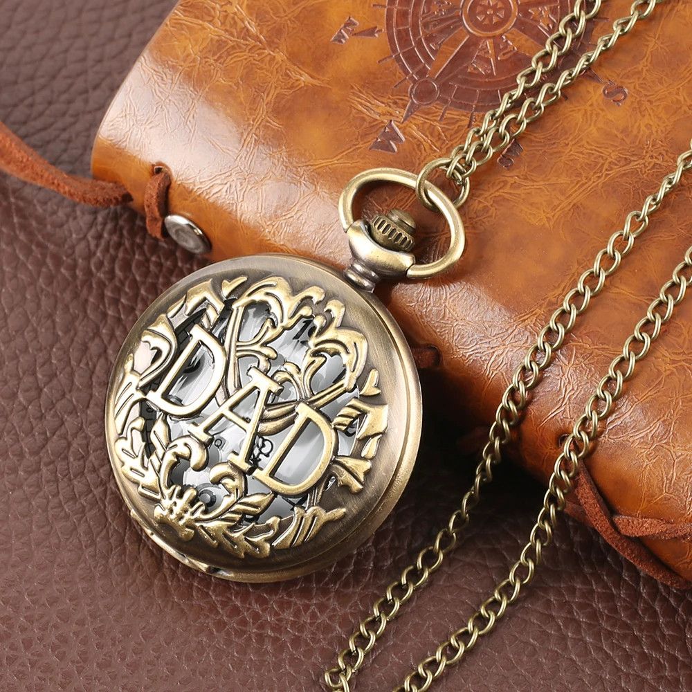 Other DAD Engraved Pocket Watch Quartz Pendant Necklace Daddy Gift Size ONE SIZE - 1 Thumbnail