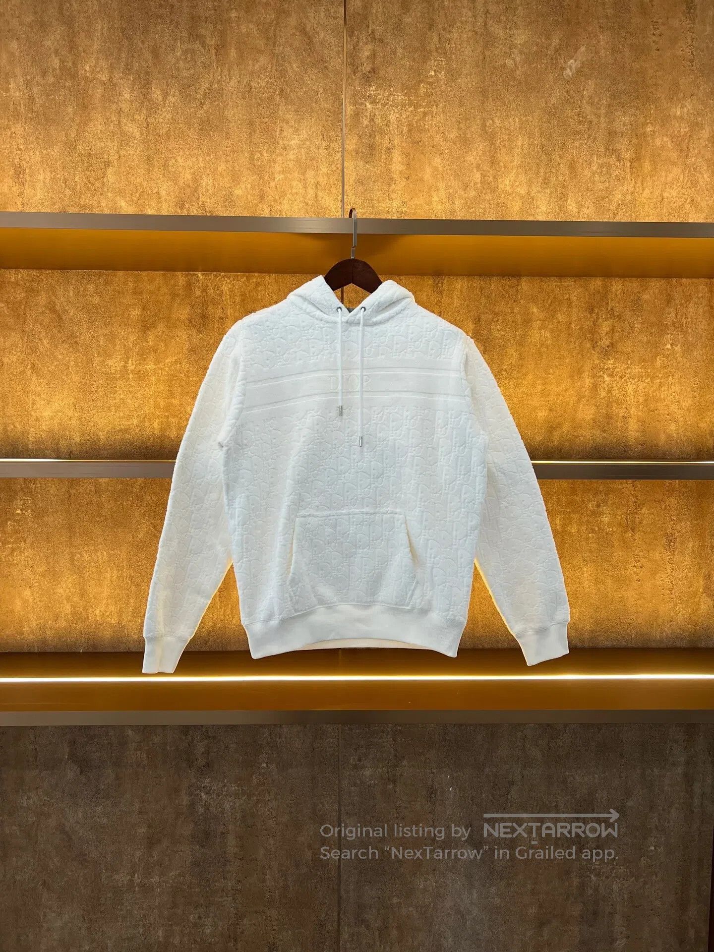 Dior Dior White All-Over Print Terry Hoodie| Size S / US 4 / IT 40 - 1 Thumbnail