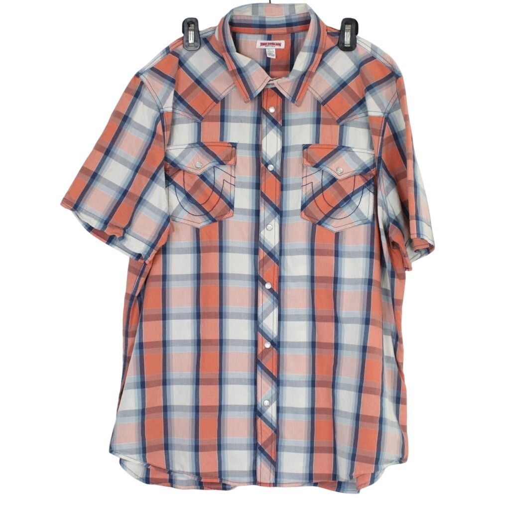 True Religion True Religion Western Snap Shirt Plaid XXL Pearl Snap Size US XL / EU 56 / 4 - 1 Thumbnail
