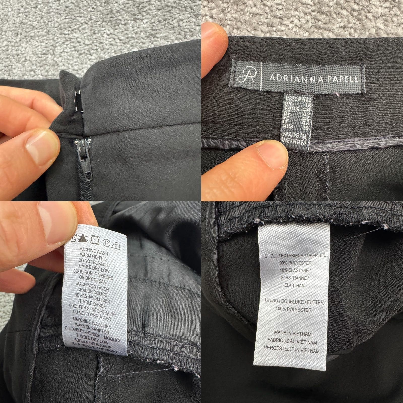 Adrianna Papell Adrianna Papell Pants Women 12 Black High Rise Career 36x26 Size 34" / US 12 / IT 48 - 8 Thumbnail
