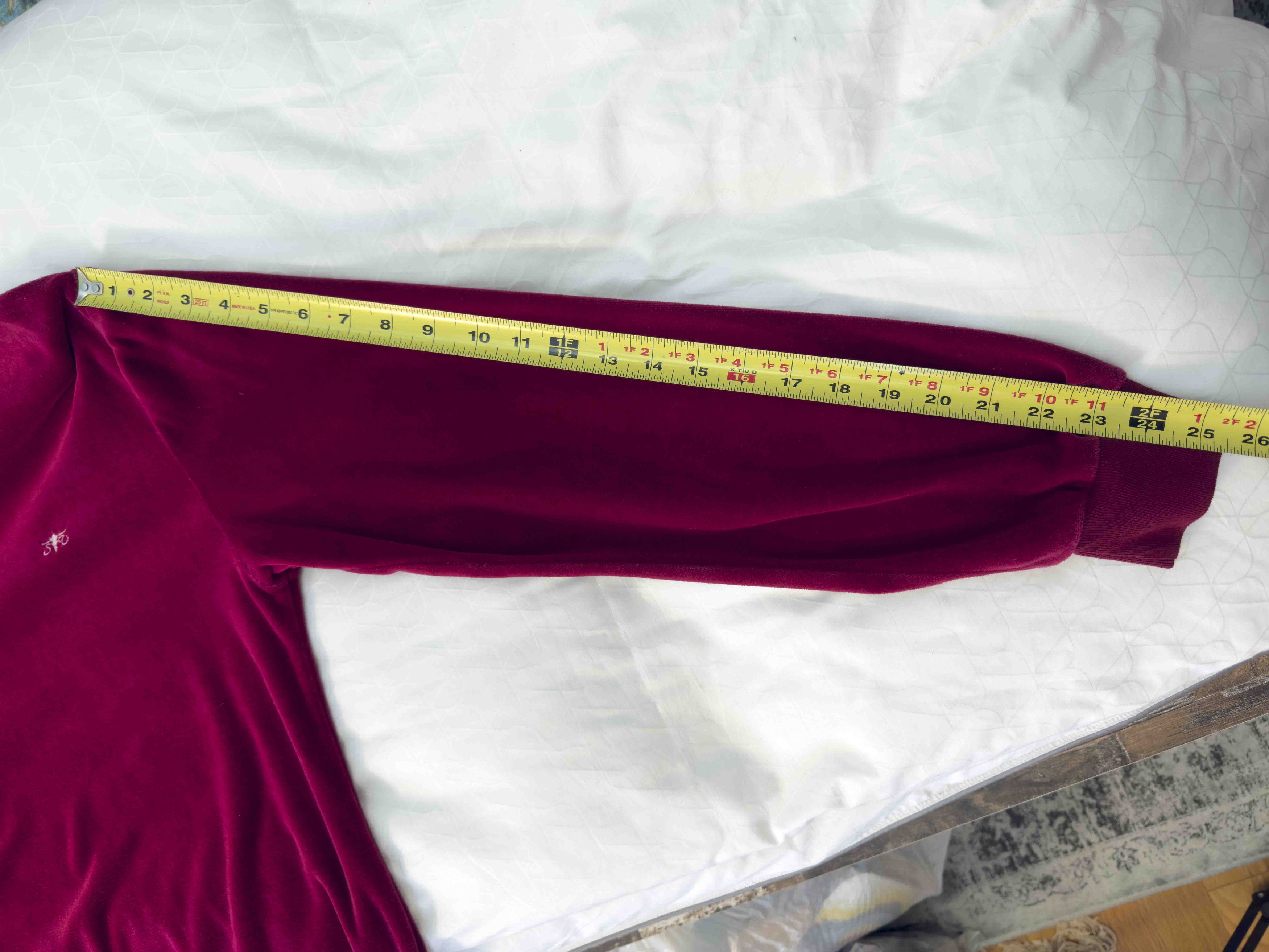 Other Vintage Sergio Valente Velour V-Neck Sweatshirt Burgundy Size US L / EU 52-54 / 3 - 9 Thumbnail