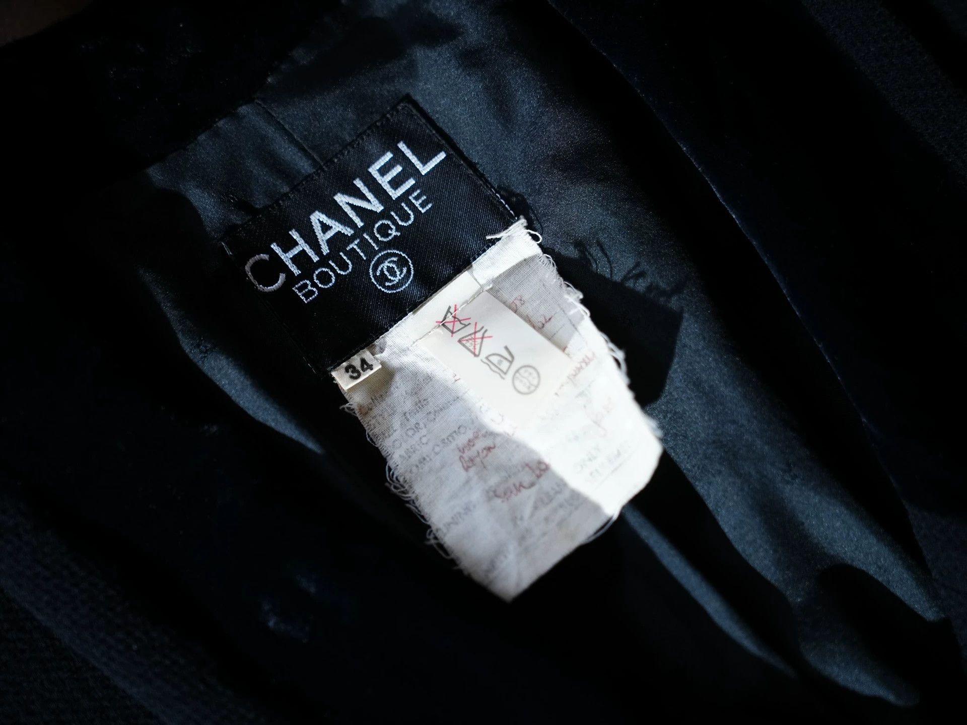 Chanel CHANEL 1989 Silk - Velvet Wool Waist - Cinch Long Jacket Black Gold Size S / US 4 / IT 40 - 5 Thumbnail