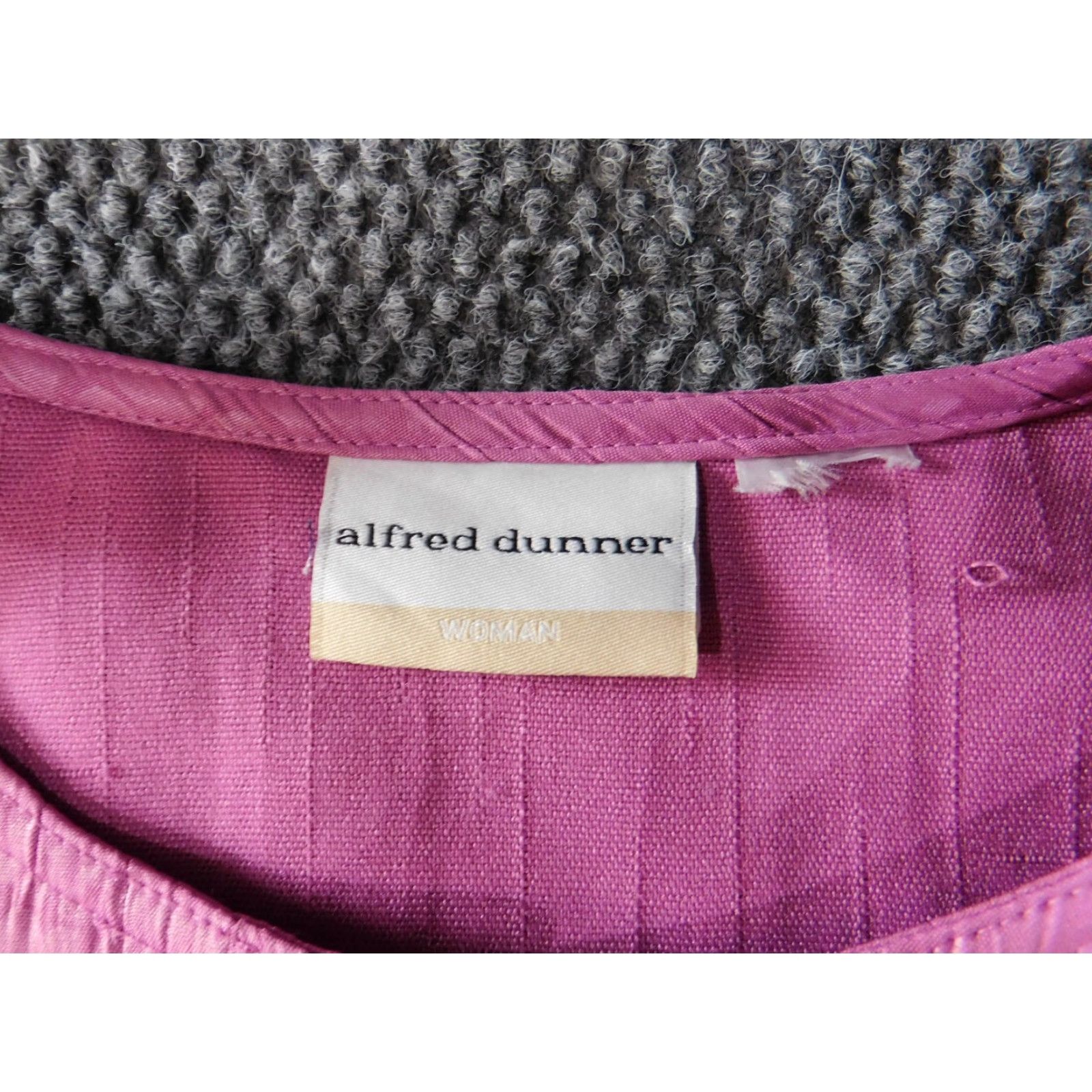 Vintage Alfred Dunner Jacket Blazer Womens 20W Purple Five-Button Shoulder Pads Tweed Polyester Lining Blazer Costume Classic Fall Winter Womens Size 3XL / US 20-22 - 6 Thumbnail