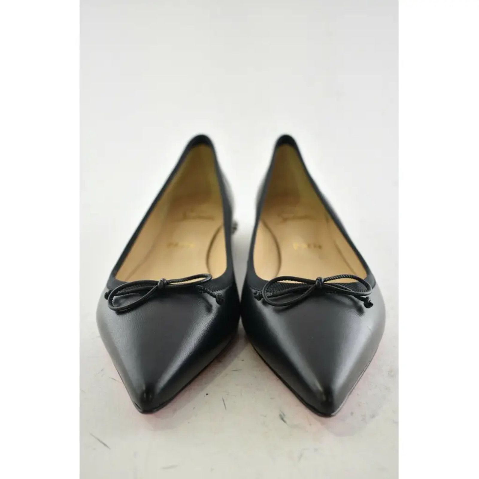Christian Louboutin Christian Louboutin Hall Flat Black Leather Spike Pointed Size US 7.5 / IT 37.5 - 5 Thumbnail