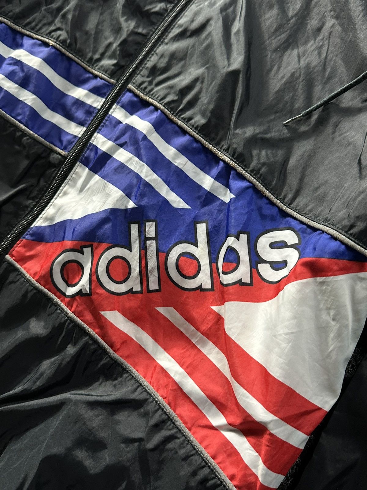 Adidas × Vintage 🚨 RARE ADIDAS 90S vintage windbreaker BIG LOGO Y2K hood Size US M / EU 48-50 / 2 - 4 Thumbnail