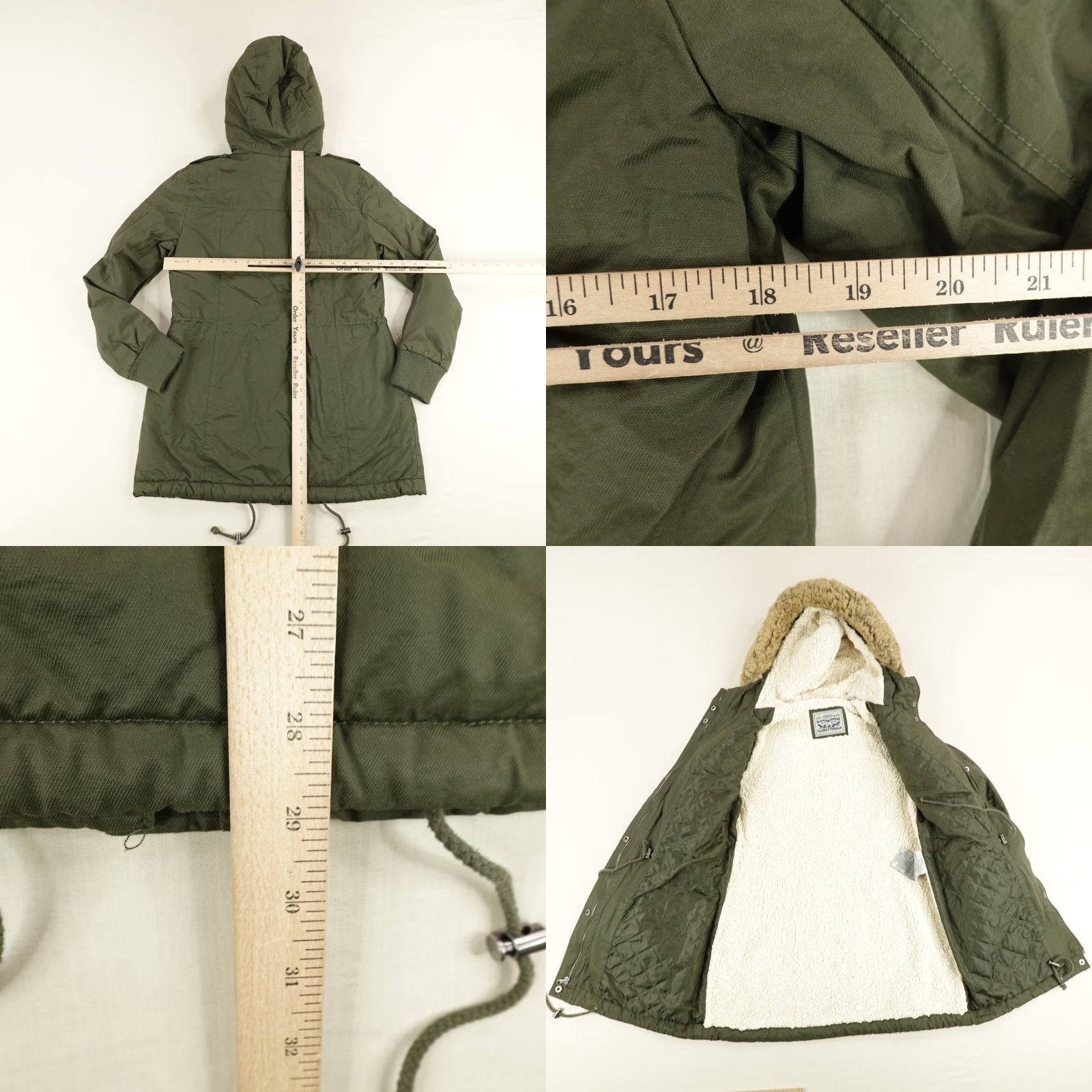 Levi's VINTAGE Levi's Jacket Womens Small Green Faux Fur Trim Quilted Field Chore Military Coat Size S / US 4 / IT 40 - 8 Thumbnail