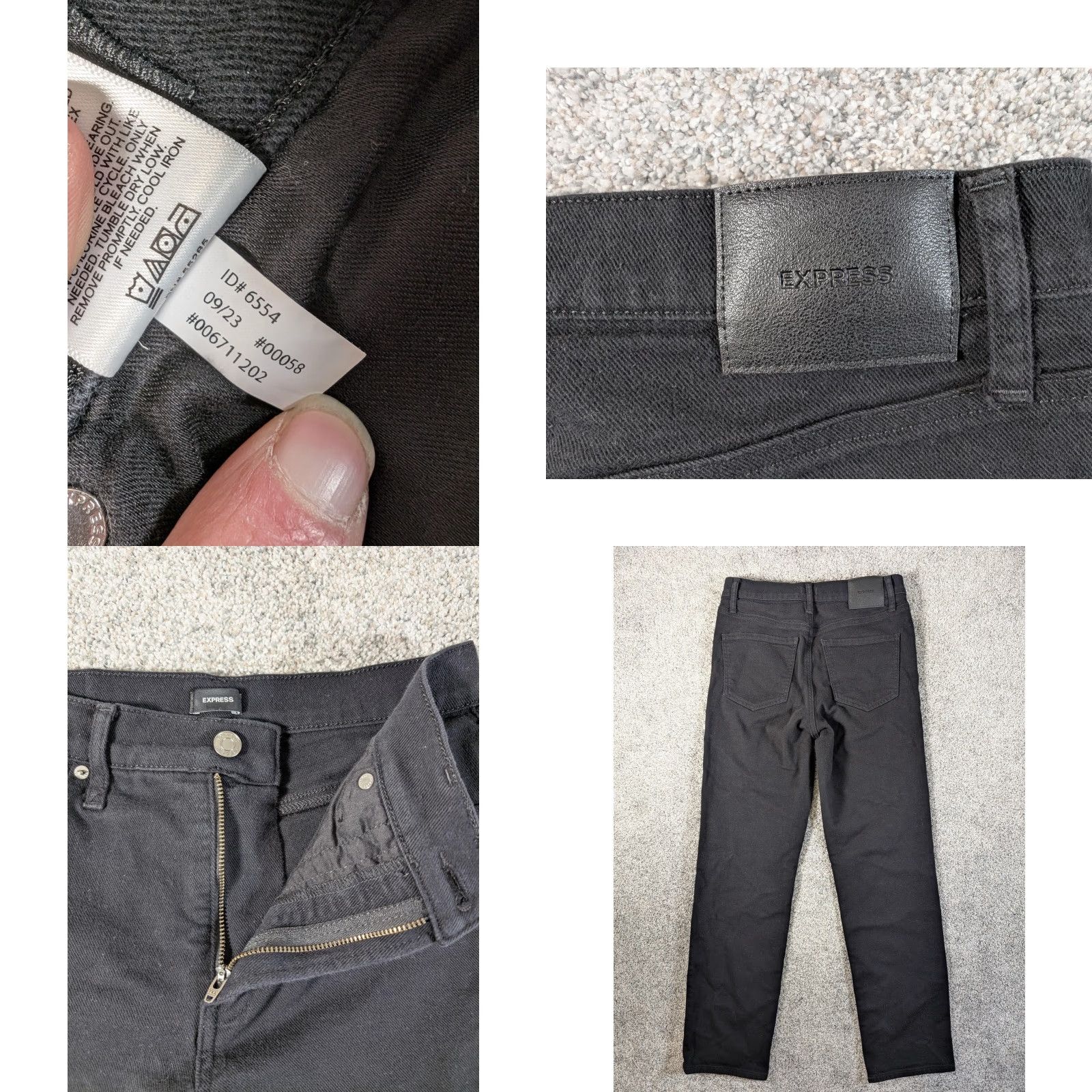 Express Express Jeans Womens 4L Ankle Straight High Rise Black Denim Conscious Edit Size 27" / US 4 / IT 40 - 8 Thumbnail