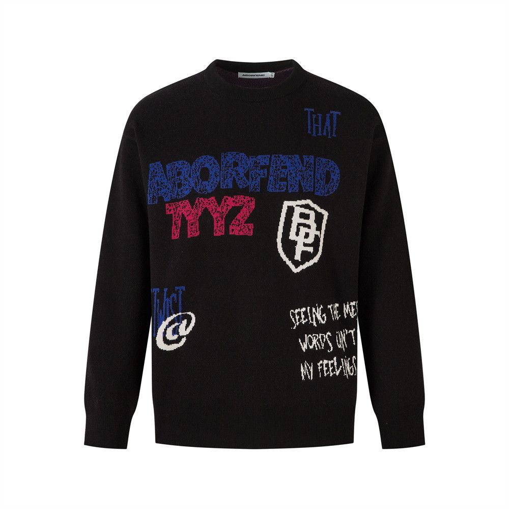 Vintage Men's loose graffiti lettering crew neck casual sweater Size US M / EU 48-50 / 2 - 1 Thumbnail