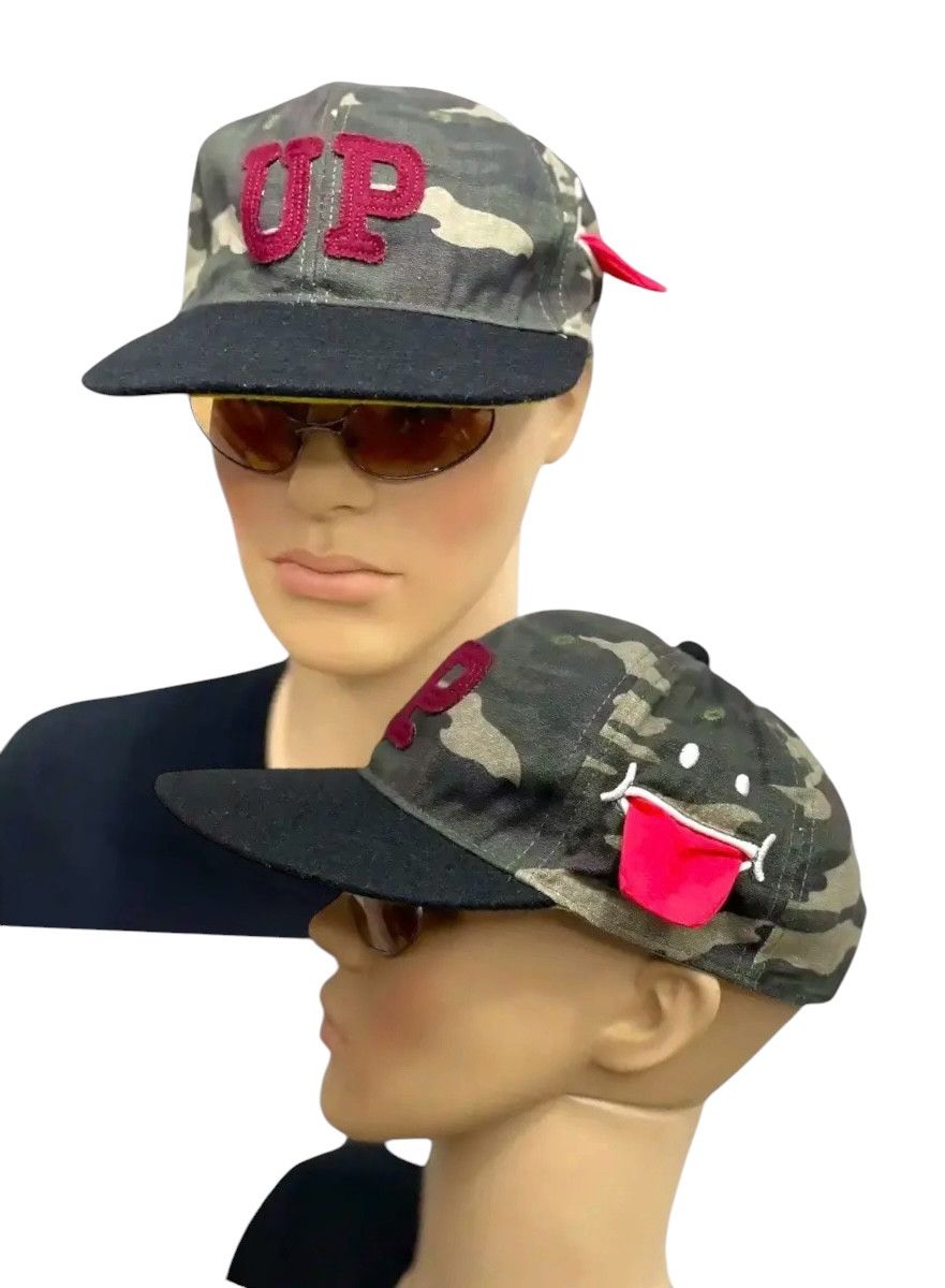 Japanese Brand UP!SMILE Fun Smile Design Camouflage Street Fashion Hat Size ONE SIZE - 1 Thumbnail