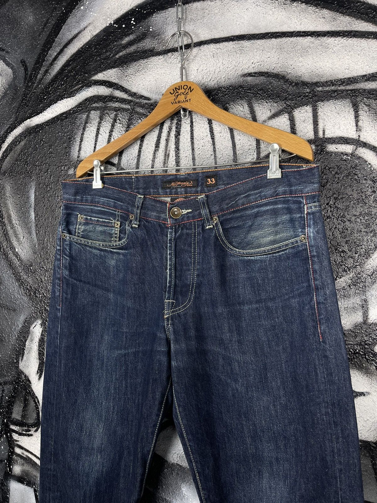Christian Audigier Ed Hardy by Christian Audigier Vintage Skull Logo Jeans Size US 33 - 4 Thumbnail