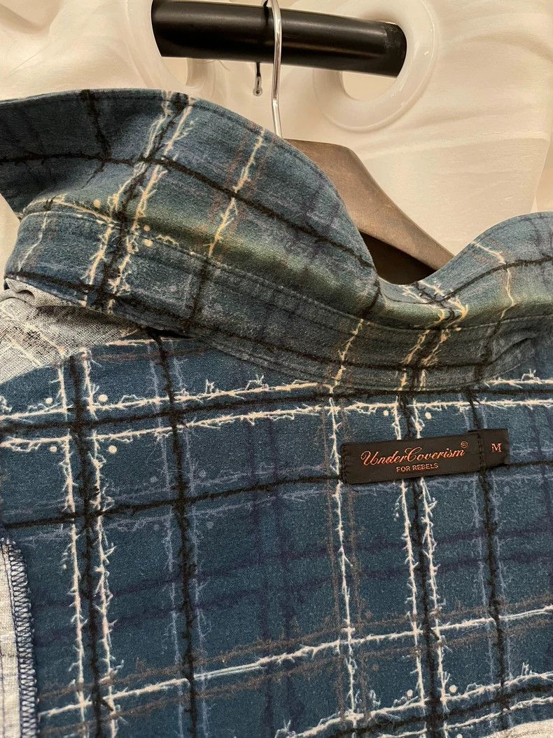 Undercover Undercover 2003ss Blue Plaid Print Destruction Short Sleeve Size US M / EU 48-50 / 2 - 7 Thumbnail
