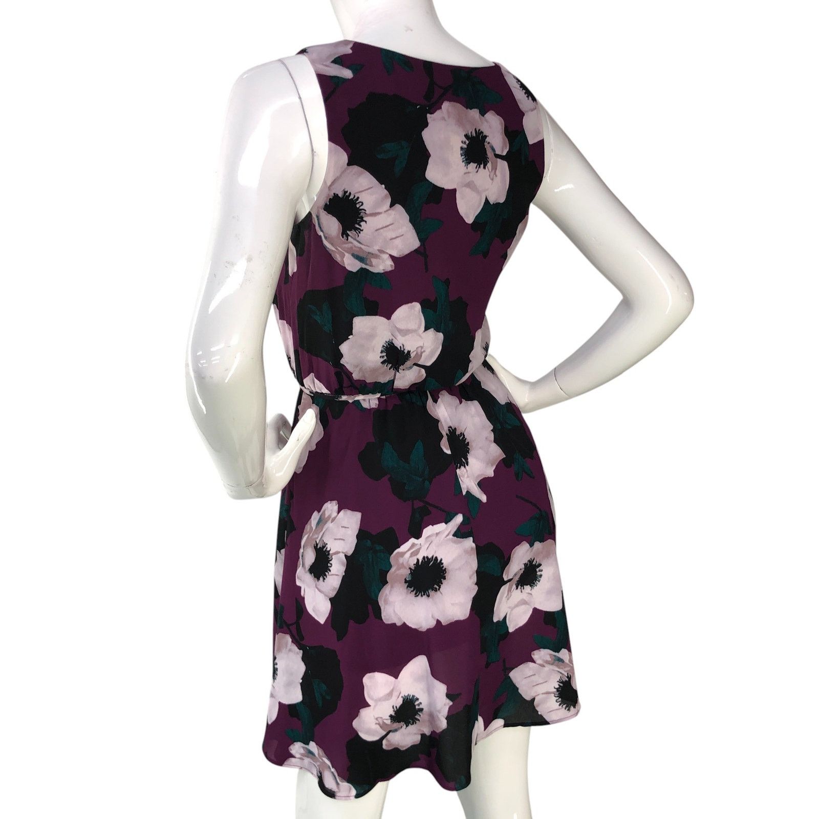 Banana Republic Banana Republic Sz XXSP Dress Sleeveless Floral Print Purple Size XXS / US 00 / IT 34 - 6 Thumbnail